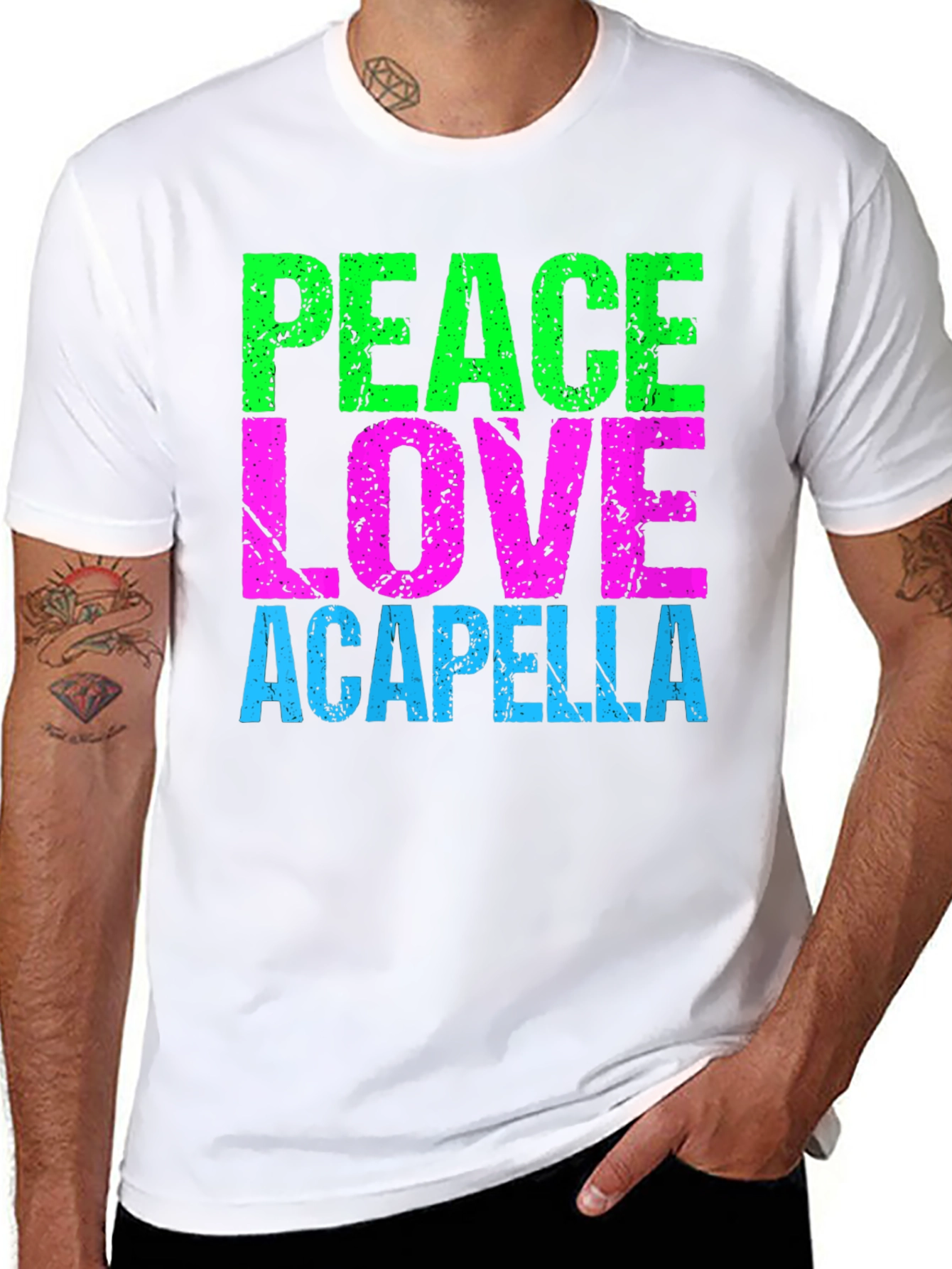 Peace Love Acapella Black T-Shirt