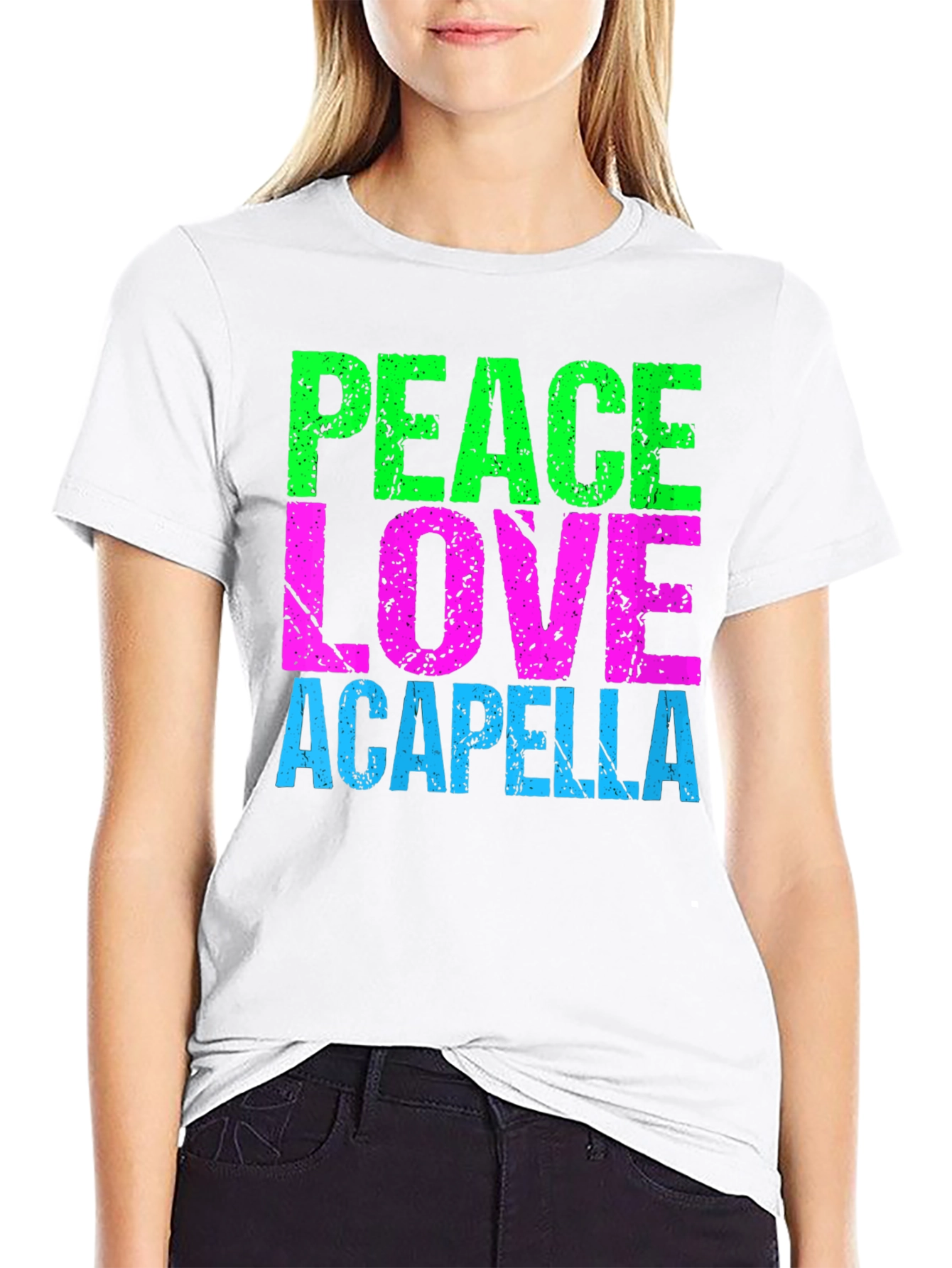 Peace Love Acapella Black T-Shirt
