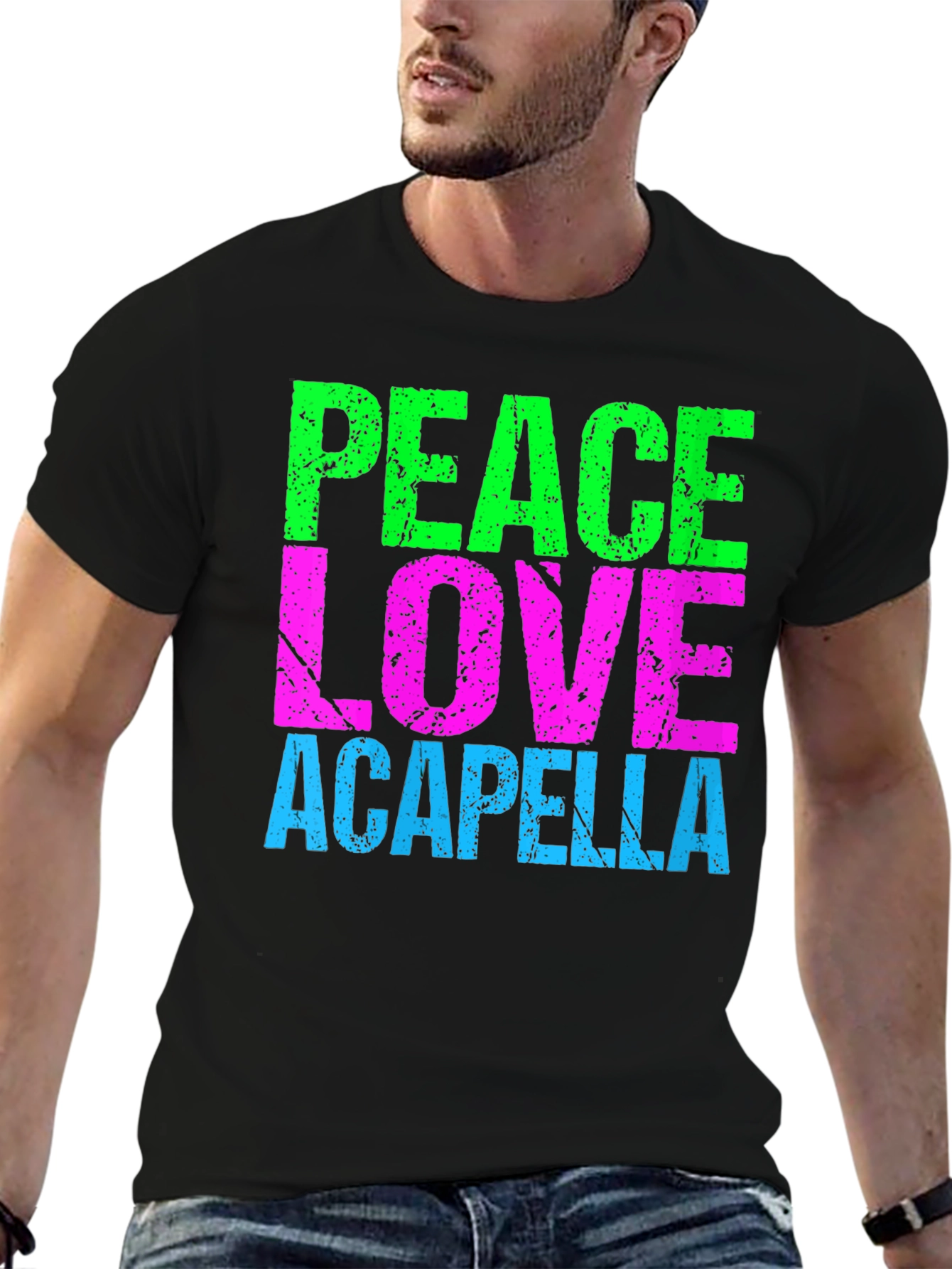 Peace Love Acapella Black T-Shirt