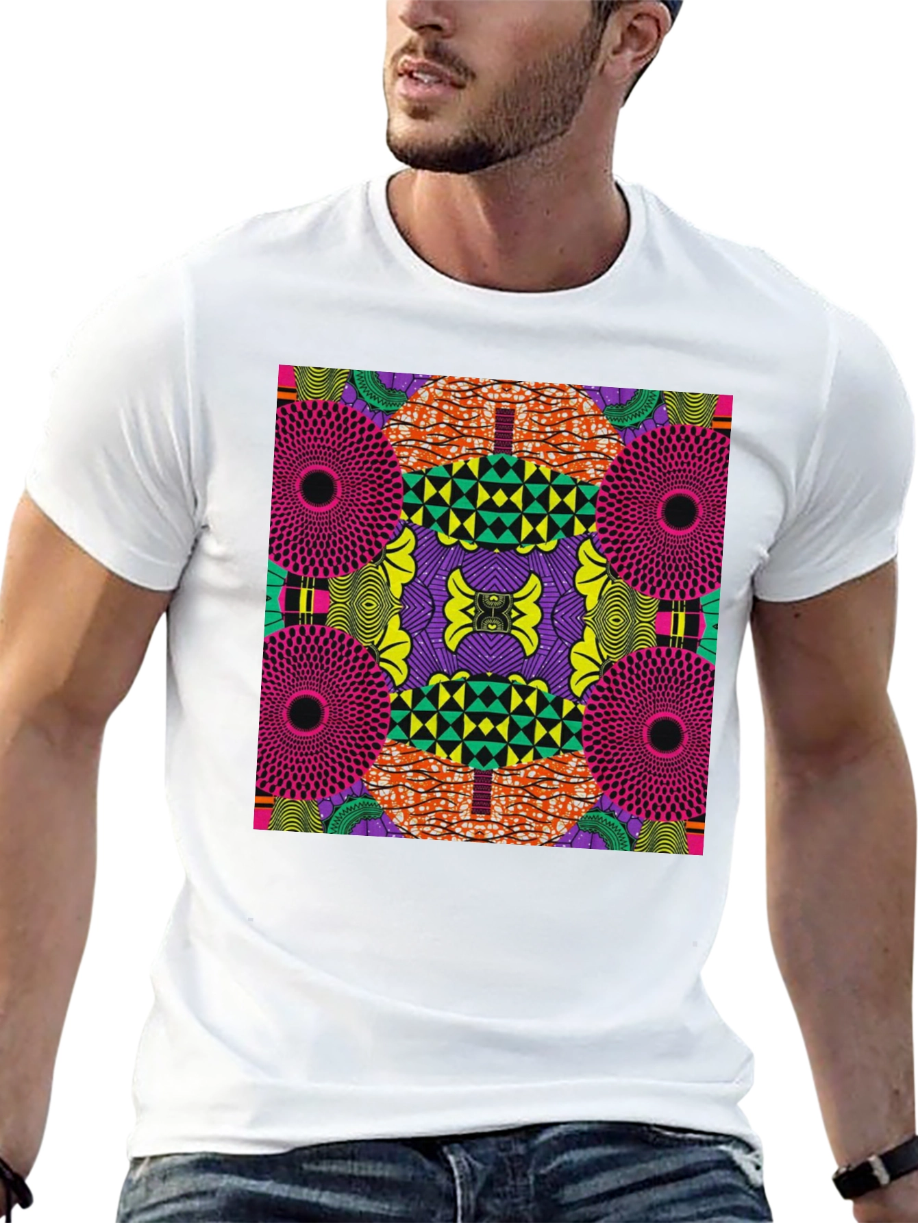 Bold African Print Graphic Tee - Statement Style