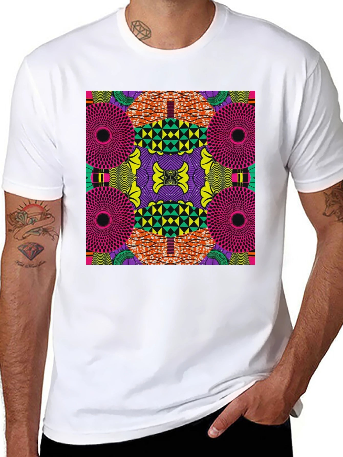 Bold African Print Graphic Tee - Statement Style