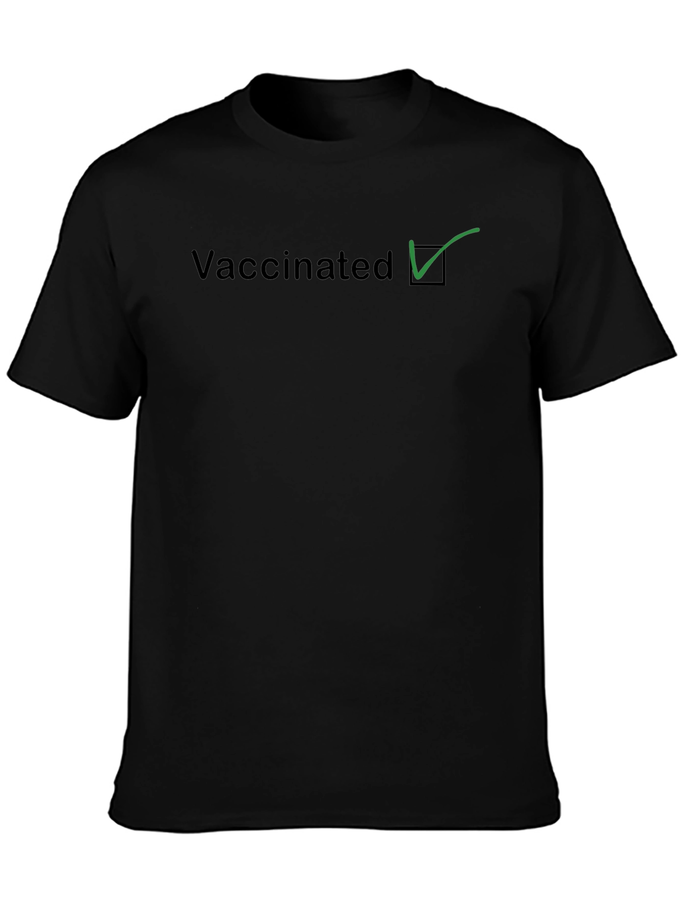 Vaccinated Checkmark Graphic Tee - Black