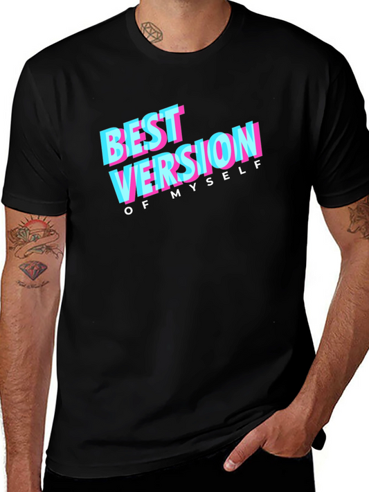 Best Version of Myself Graphic Tee - Trendy Black Shirt