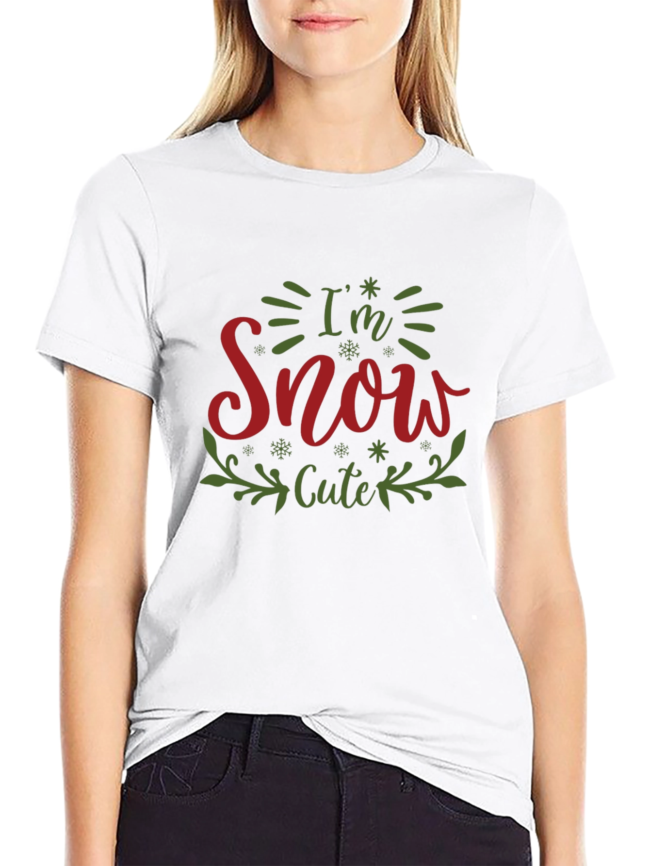Im Snow Cute Black Graphic T-Shirt