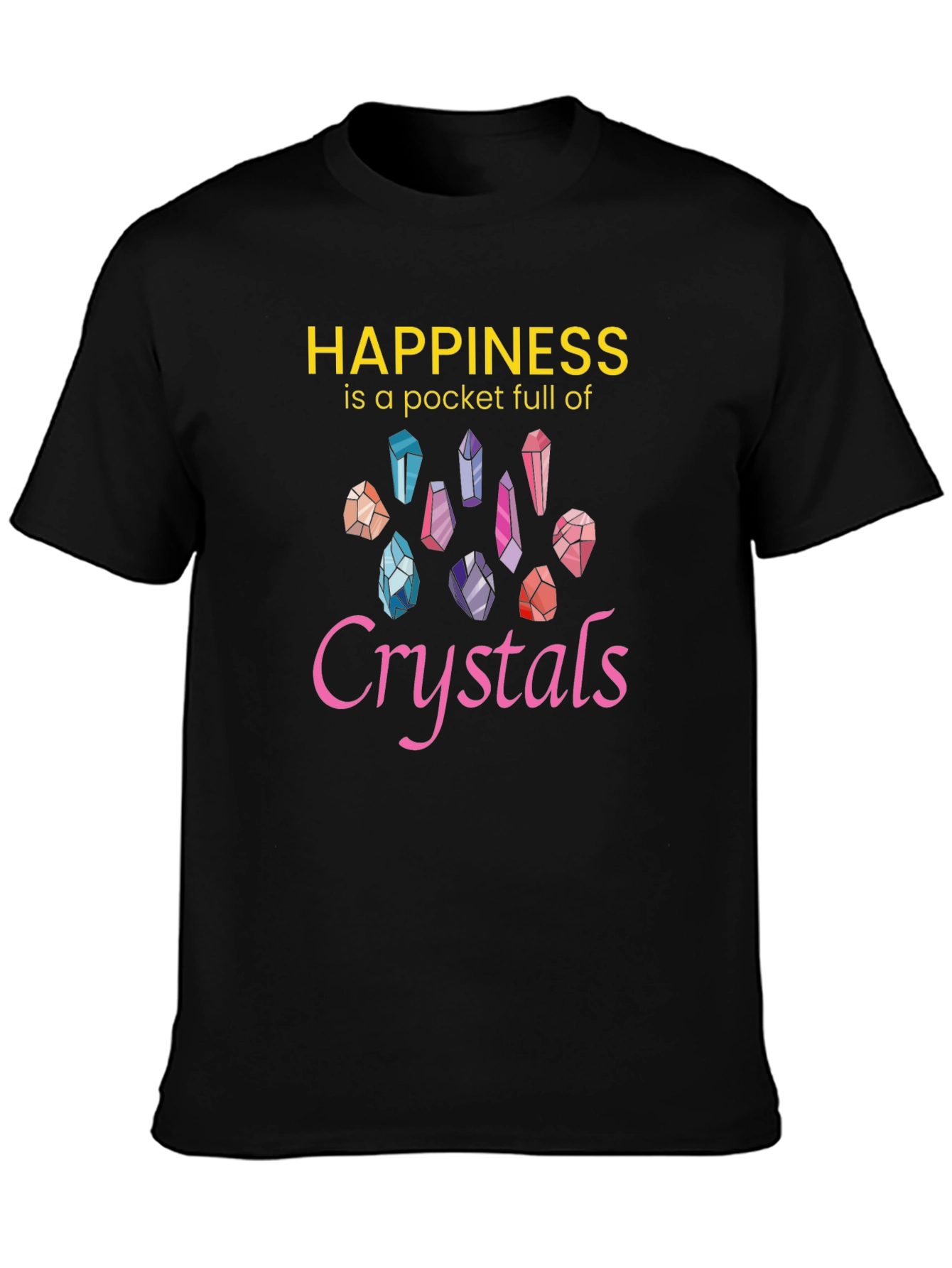 Happiness Crystals Graphic Tee - Black