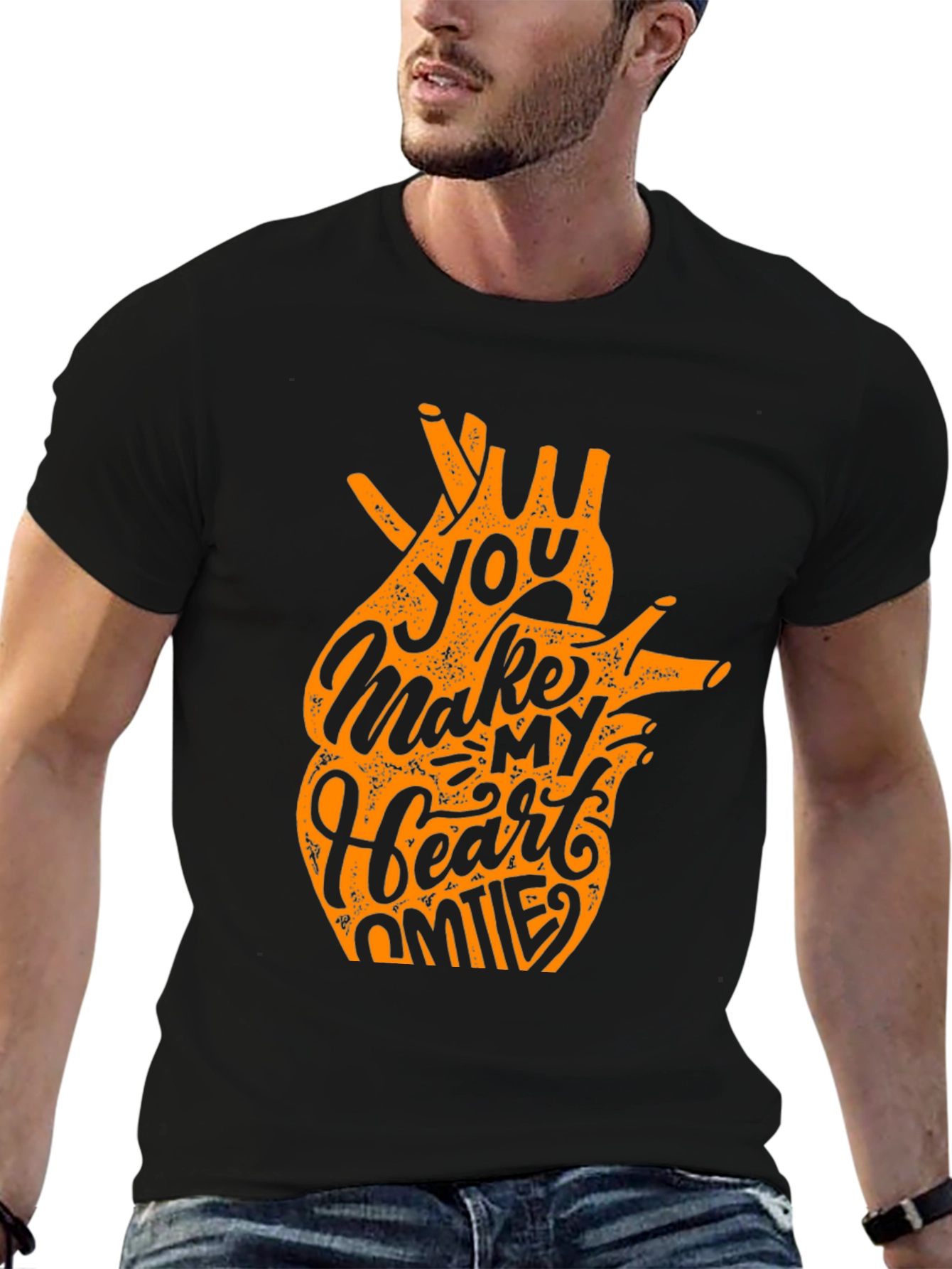 You Make My Heart Smile Black Graphic Tee