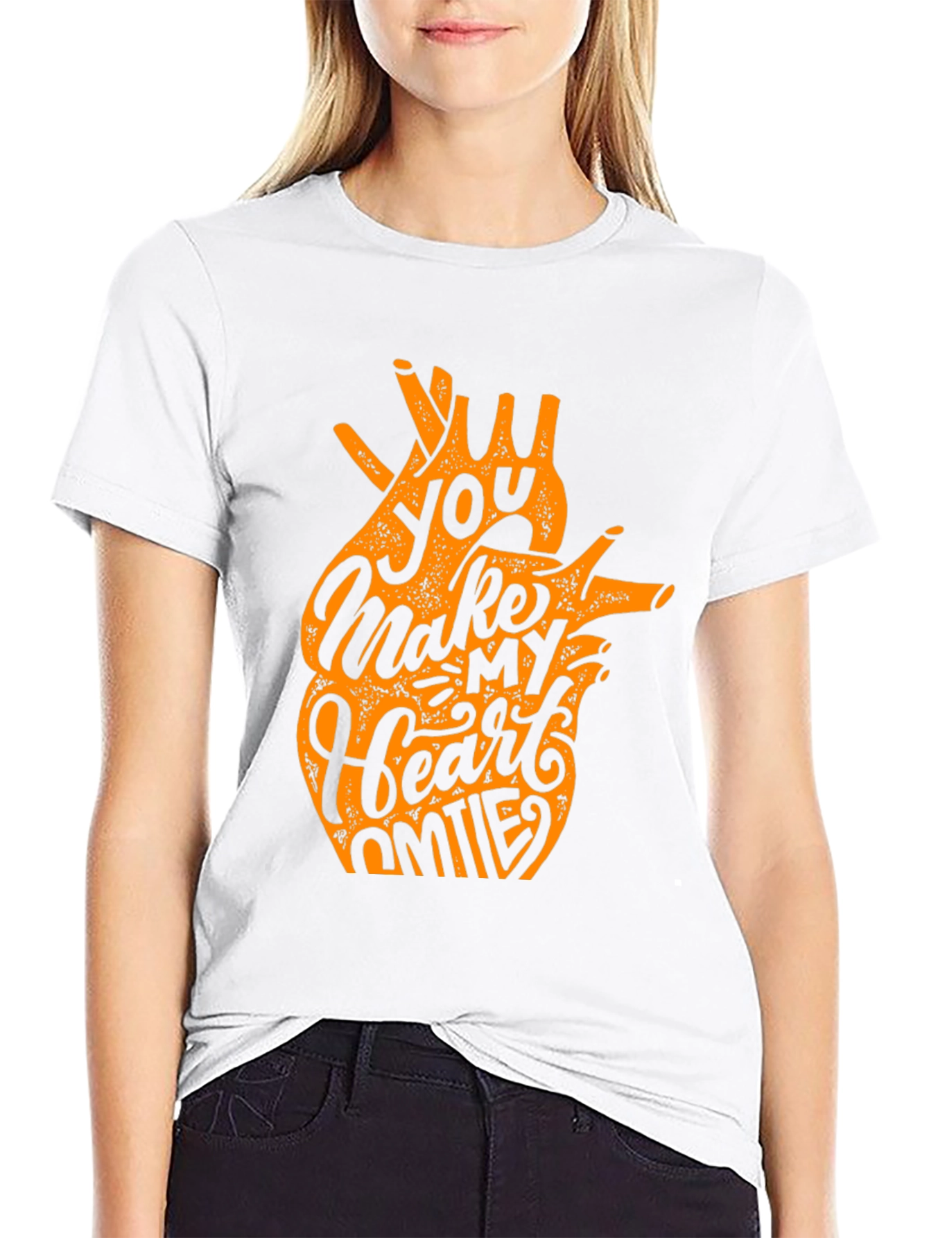You Make My Heart Smile Black Graphic Tee
