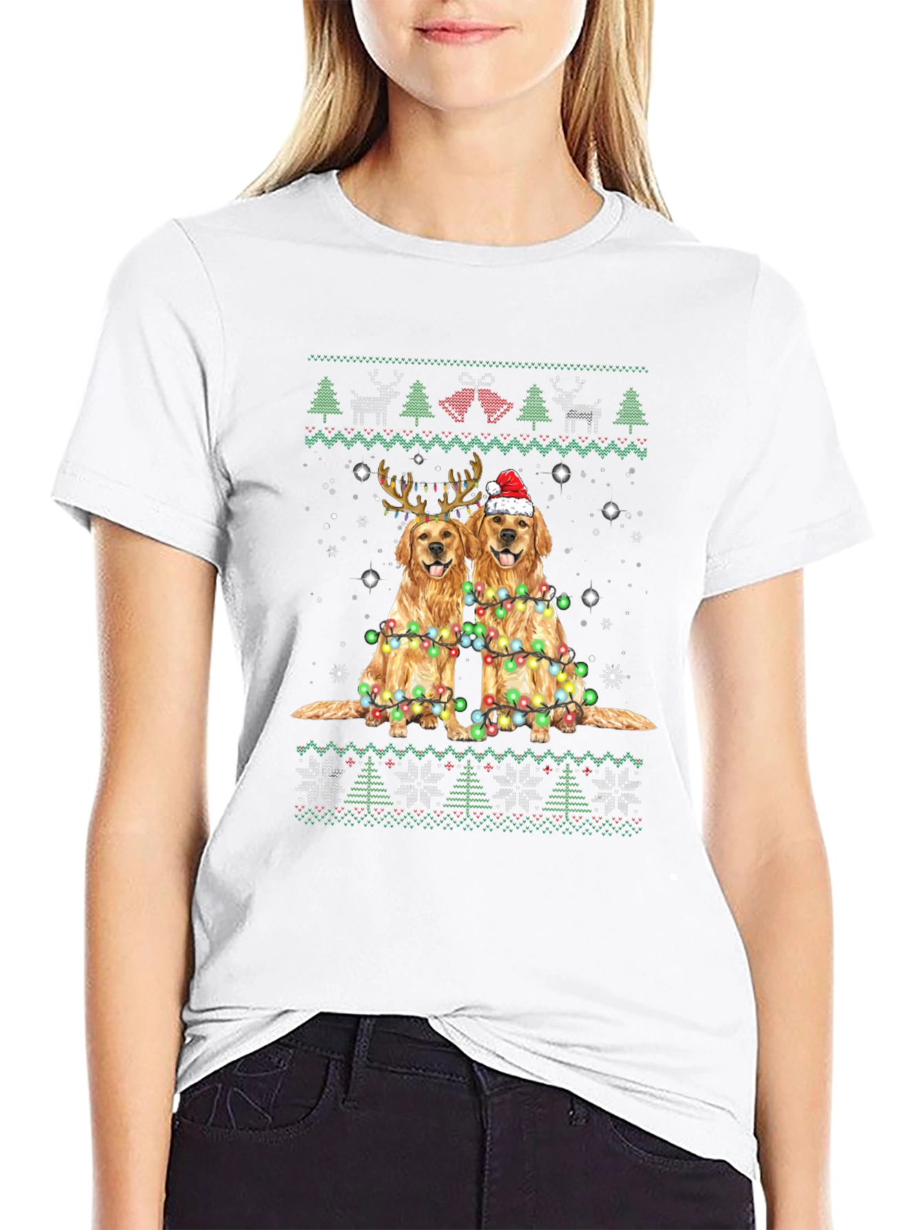 Festive Golden Retriever Christmas T-Shirt