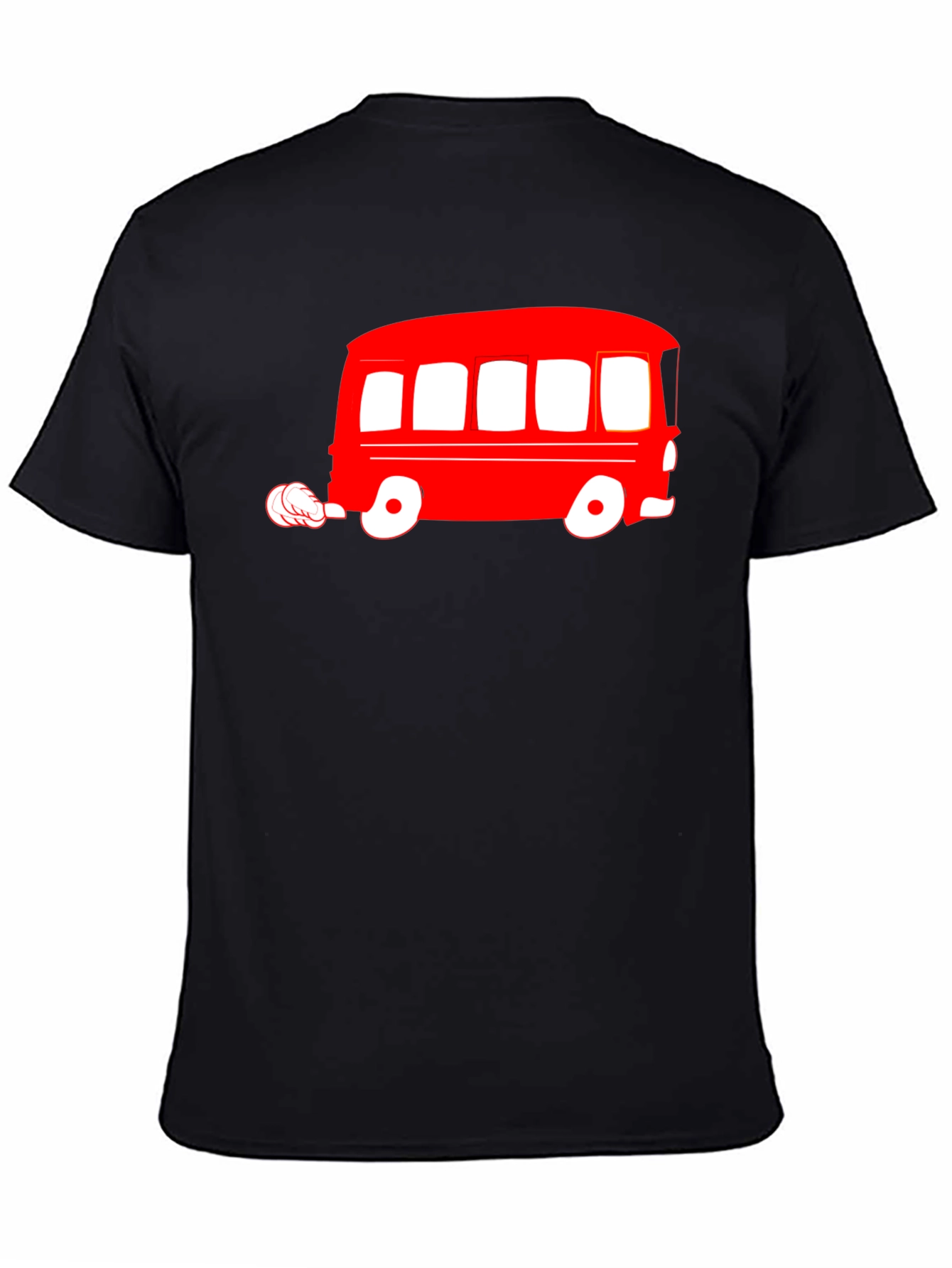 Retro Red Bus Graphic Tee - Classic Style