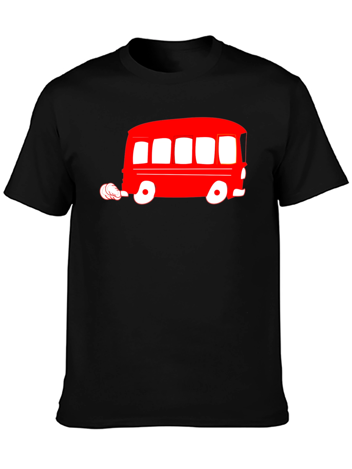 Retro Red Bus Graphic Tee - Classic Style