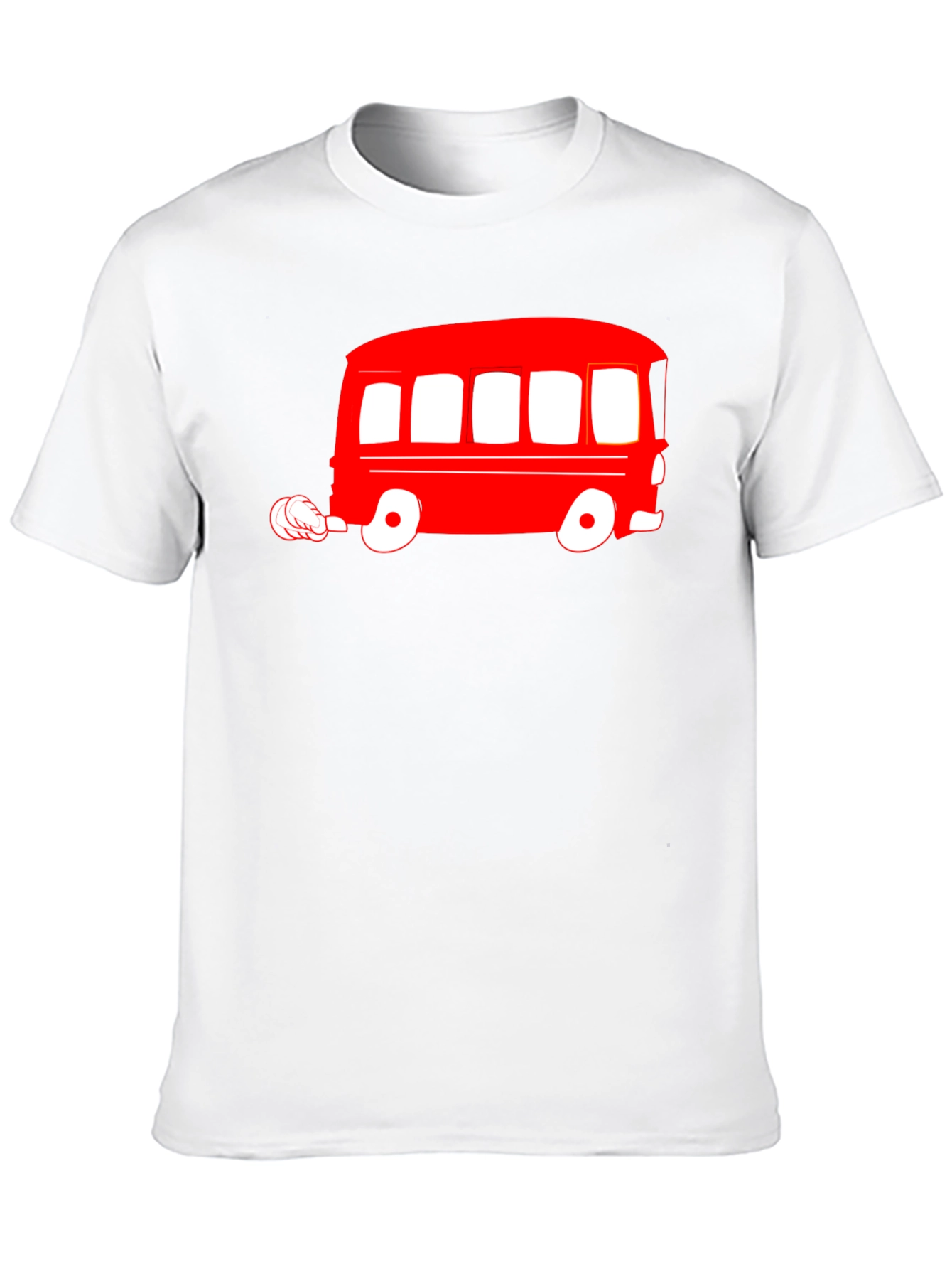 Retro Red Bus Graphic Tee - Classic Style