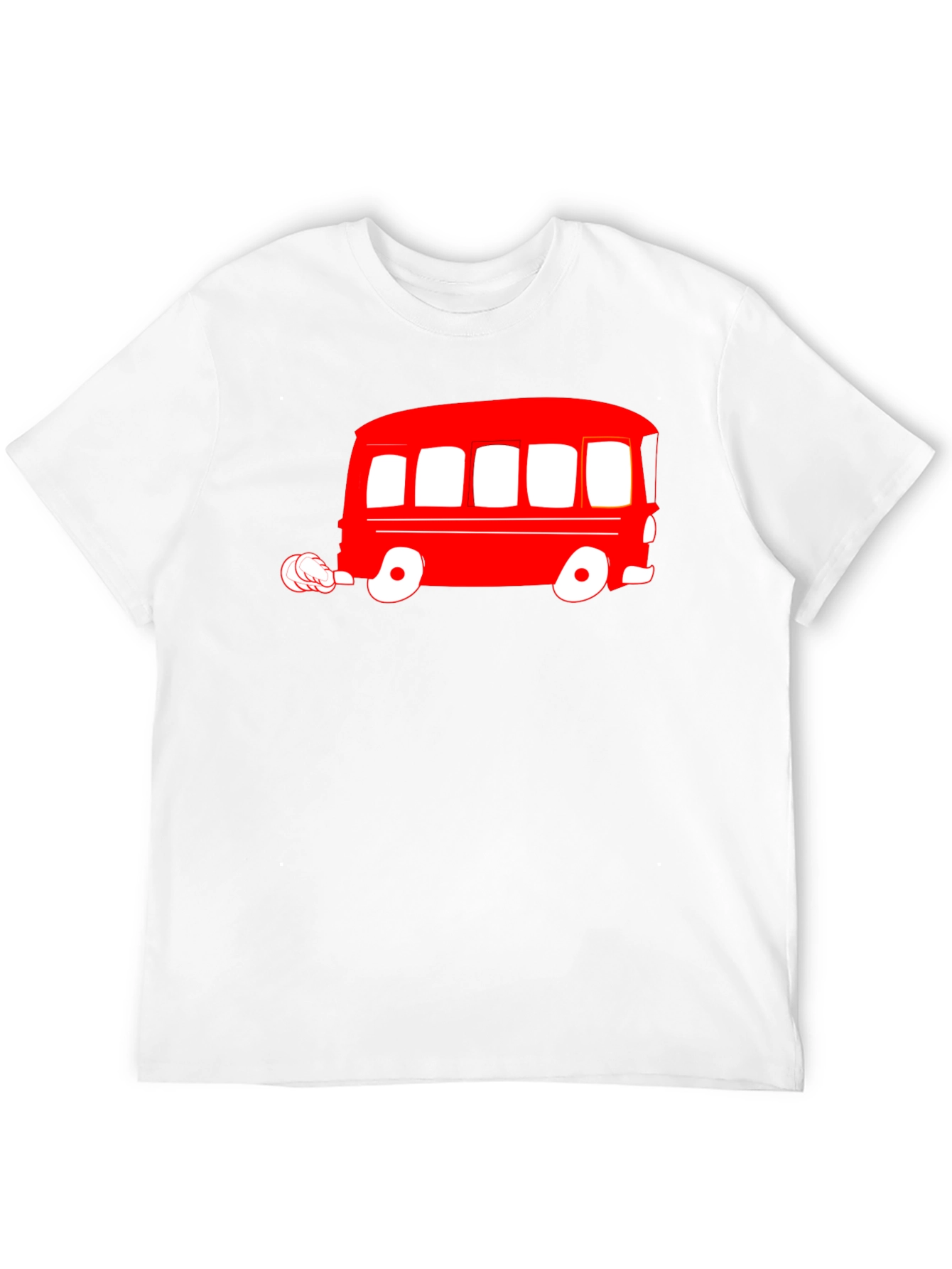 Retro Red Bus Graphic Tee - Classic Style