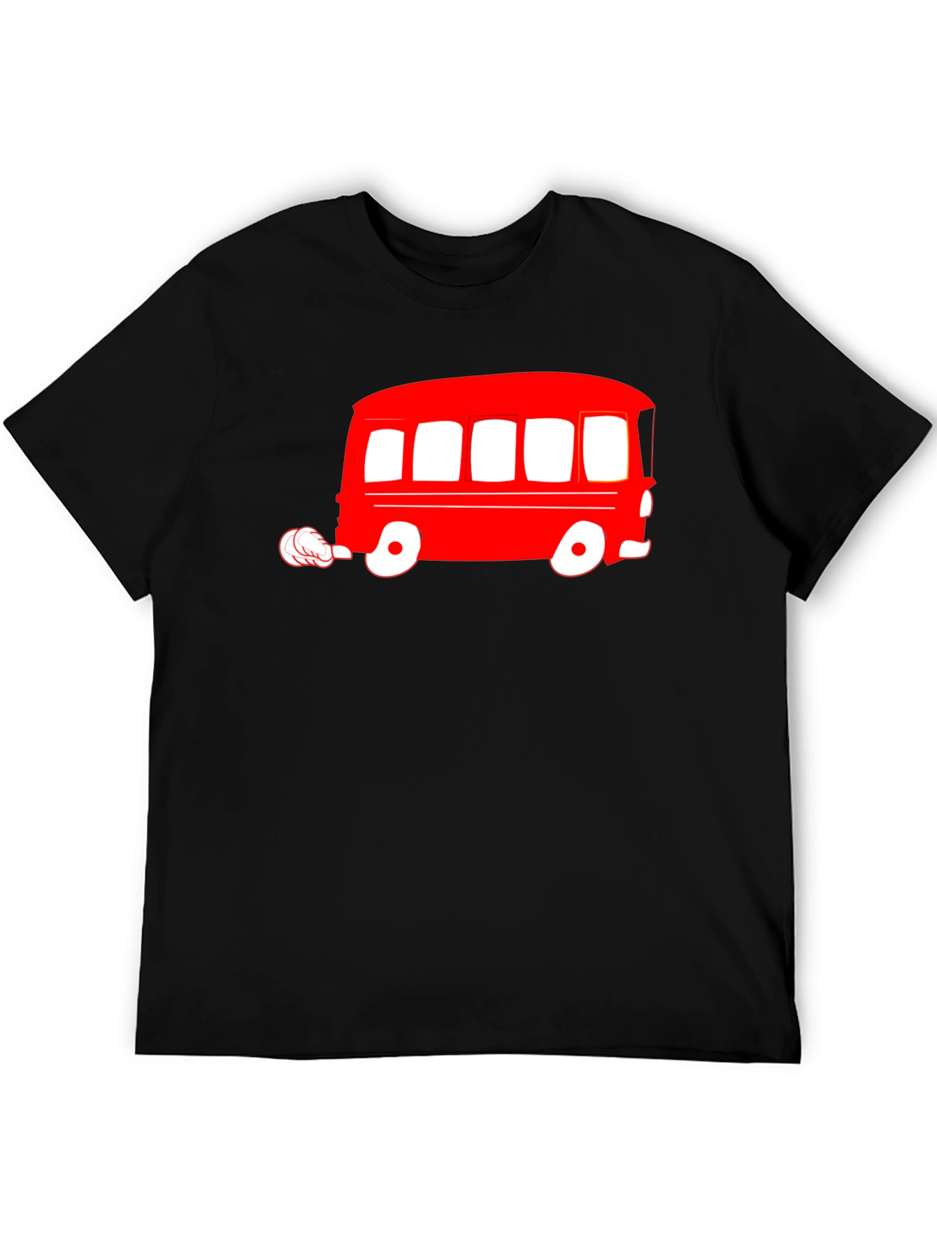 Retro Red Bus Graphic Tee - Classic Style