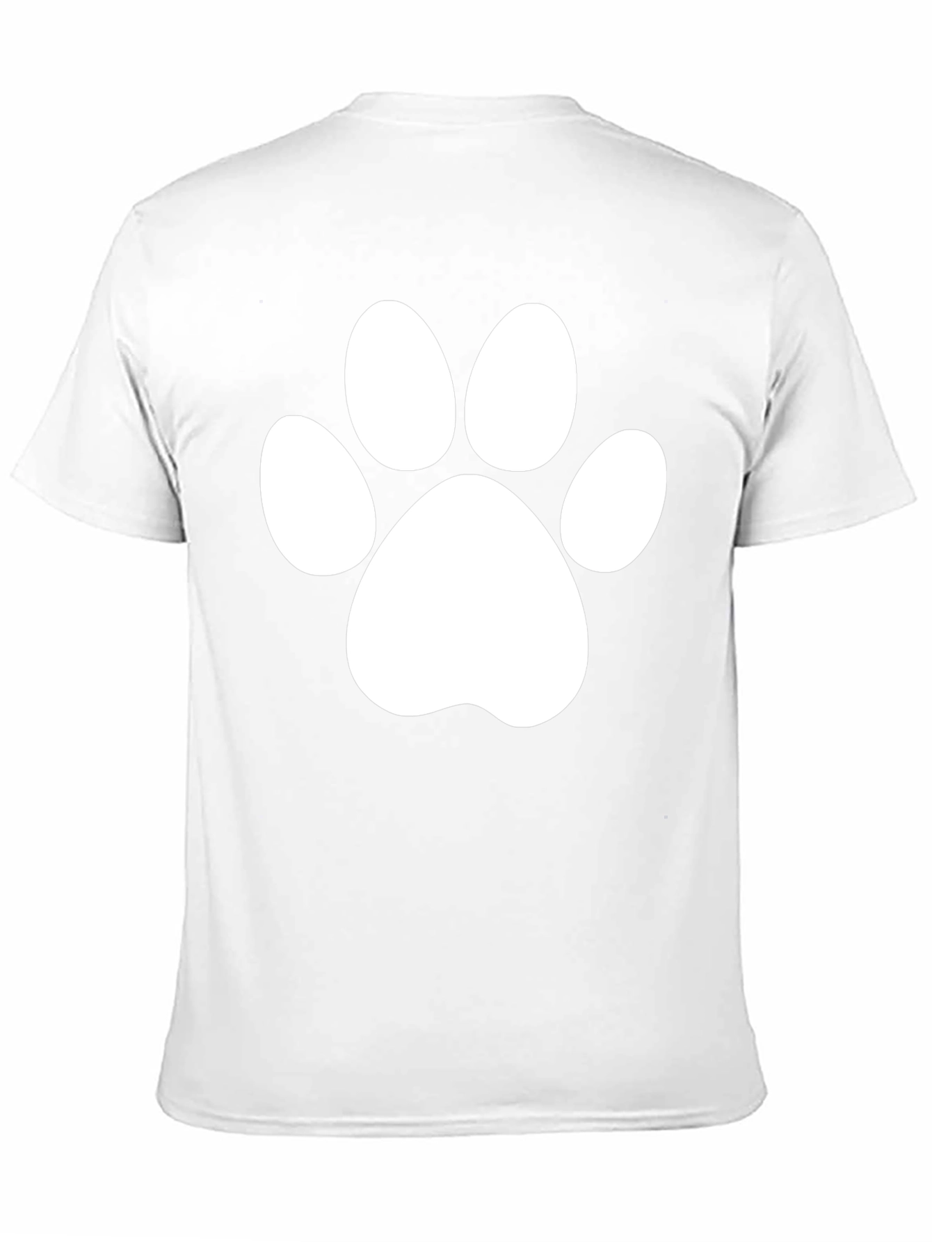 Black T-Shirt with White Paw Print Design