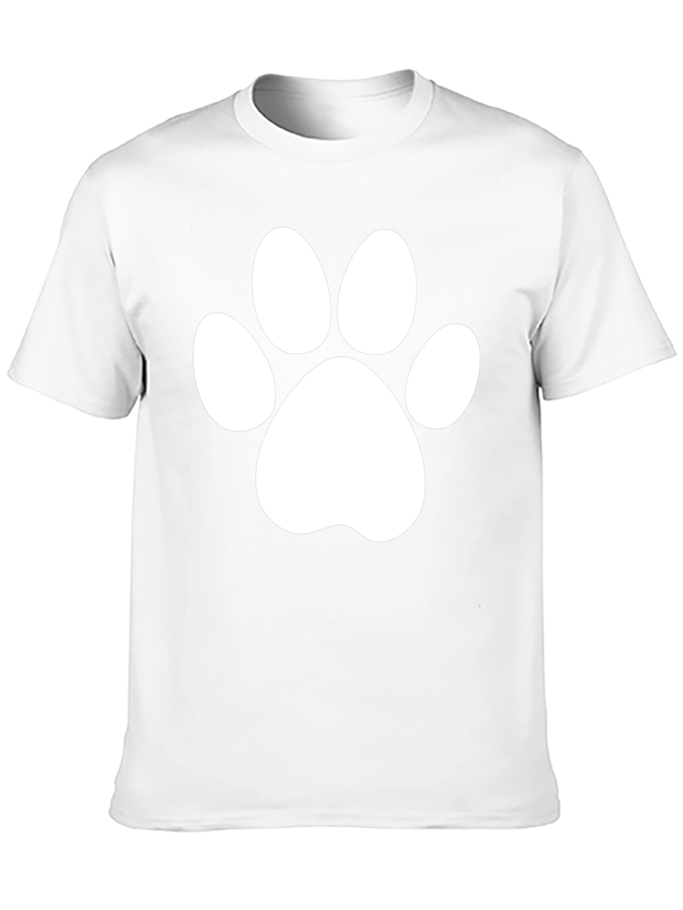 Black T-Shirt with White Paw Print Design