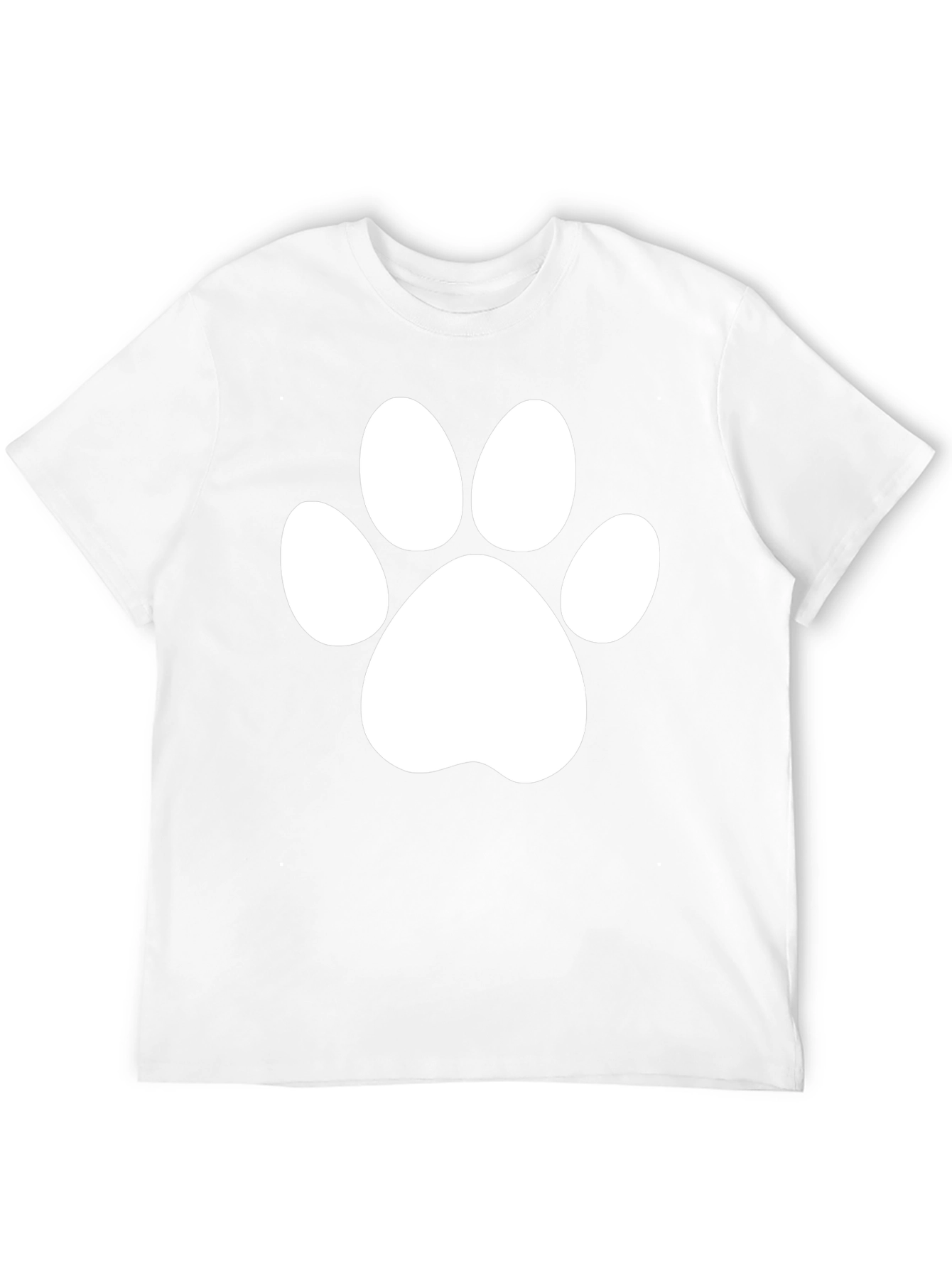 Black T-Shirt with White Paw Print Design