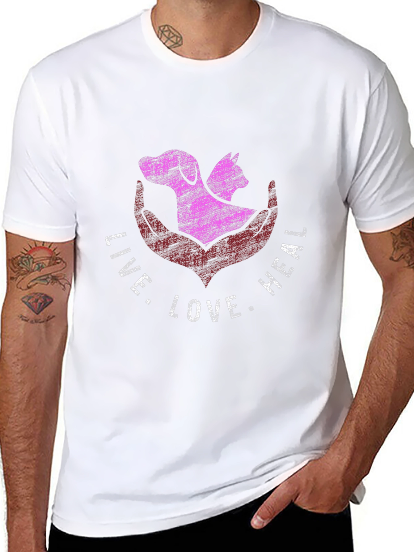 Live Love Heal Animal Lover T-Shirt