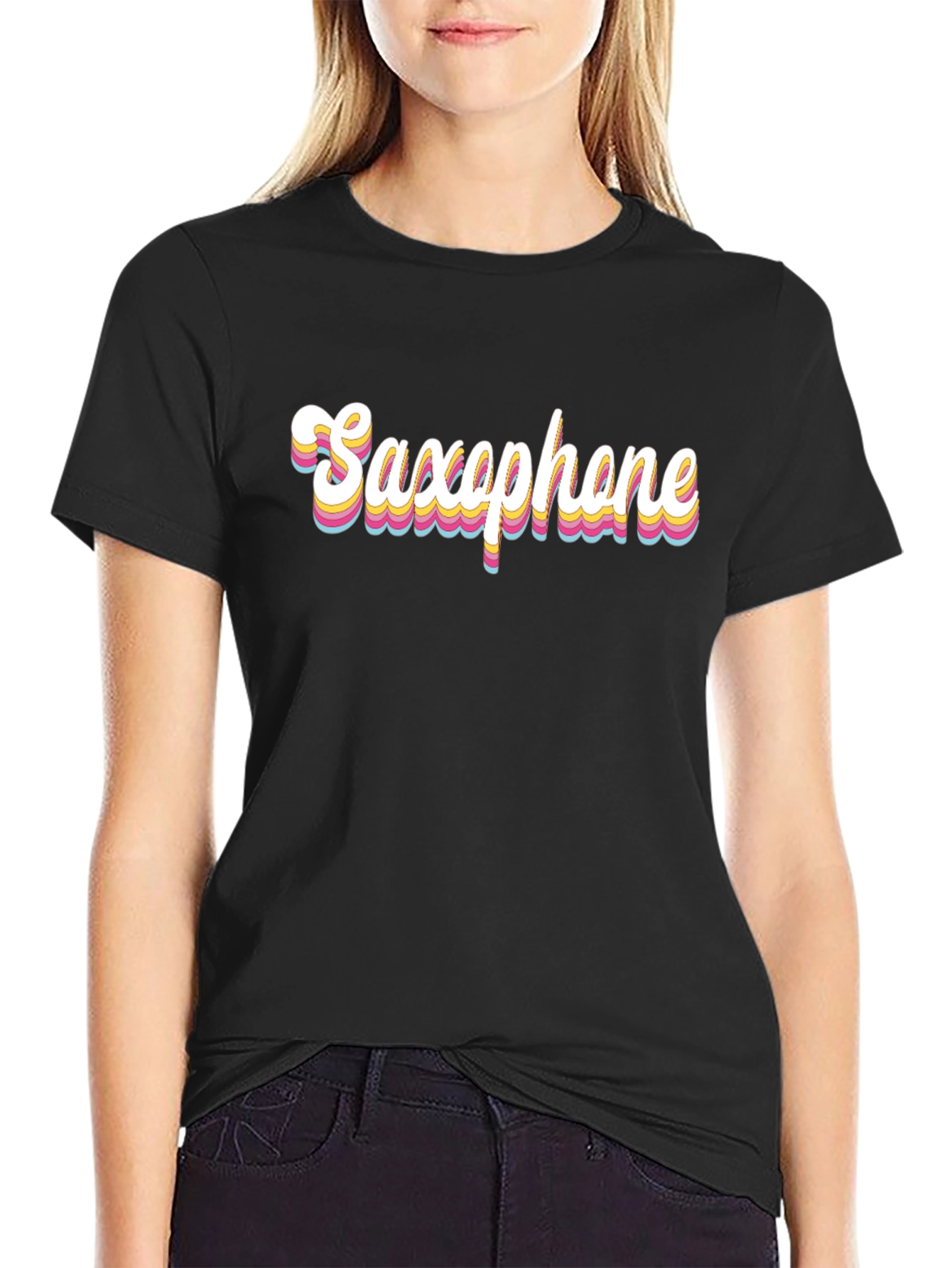 Saxophone Rainbow Retro Style T-Shirt