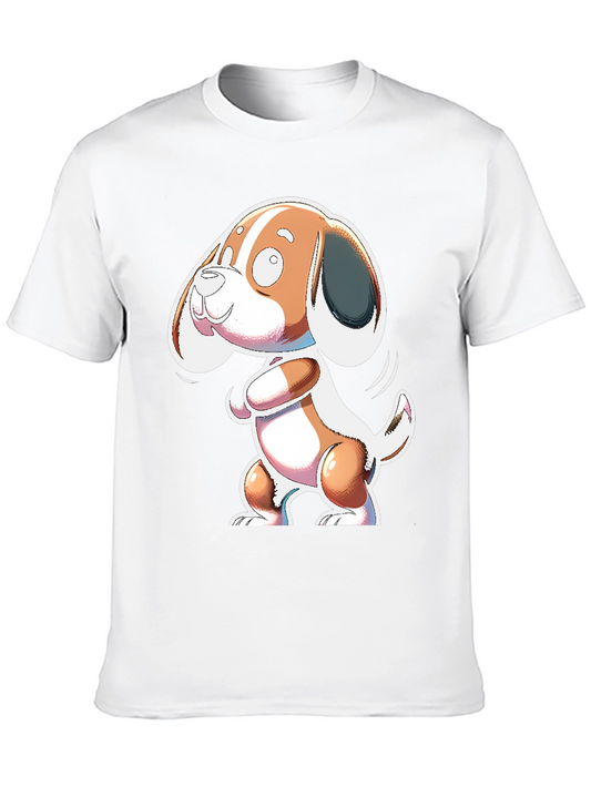 Cartoon Dog Graphic Black T-Shirt