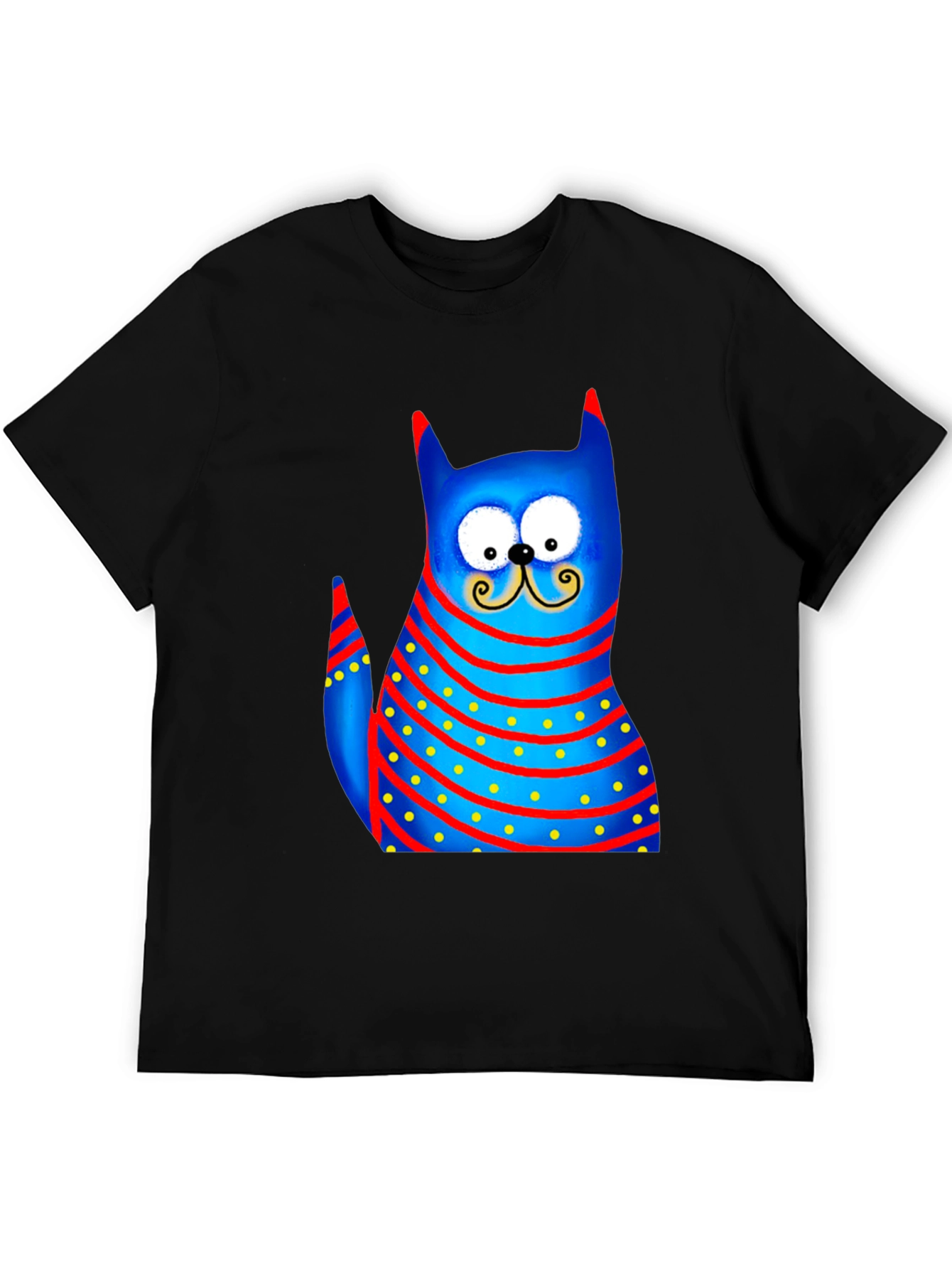 Cartoon Cat Graphic Tee - Whimsical Style