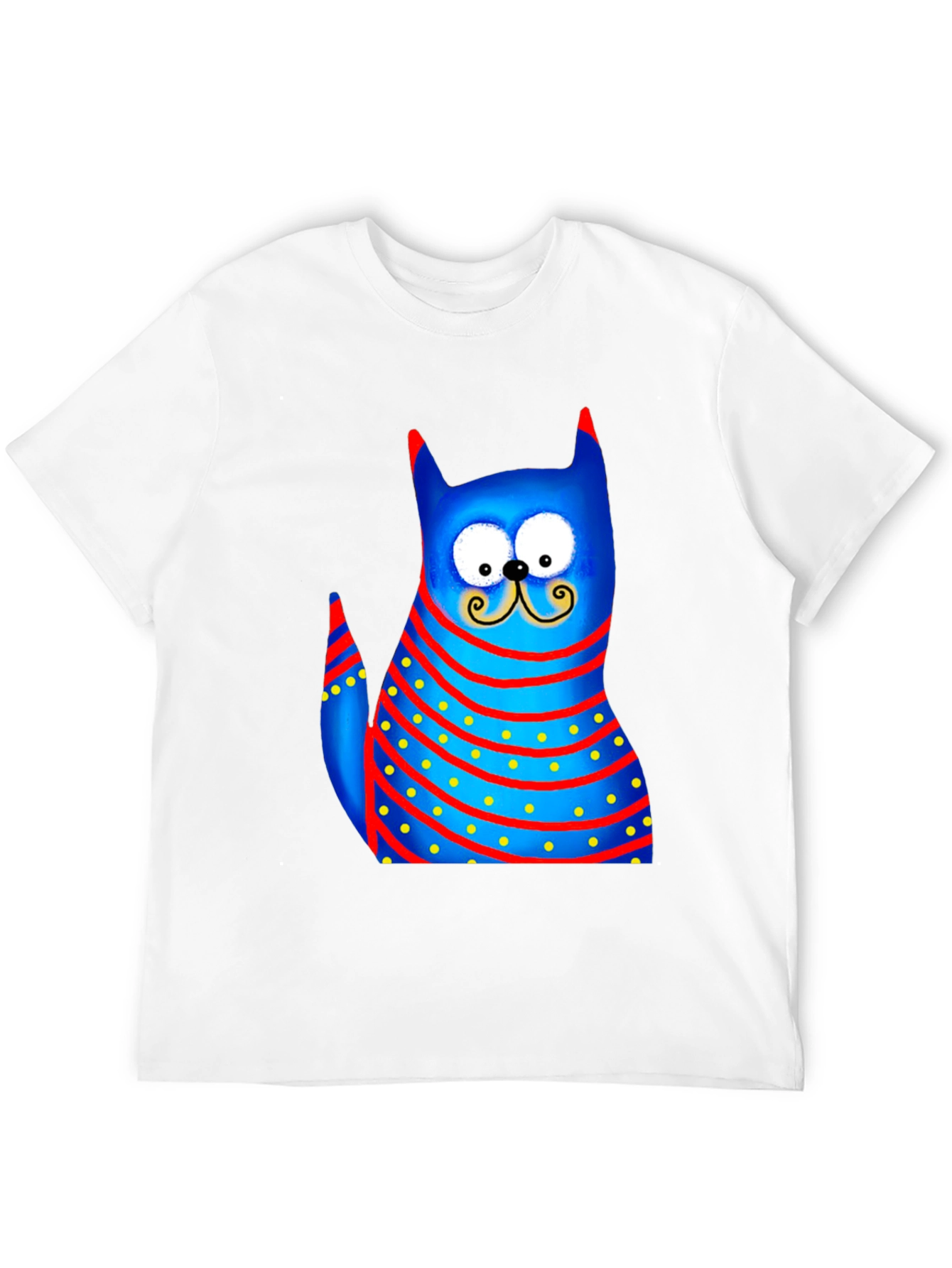 Cartoon Cat Graphic Tee - Whimsical Style