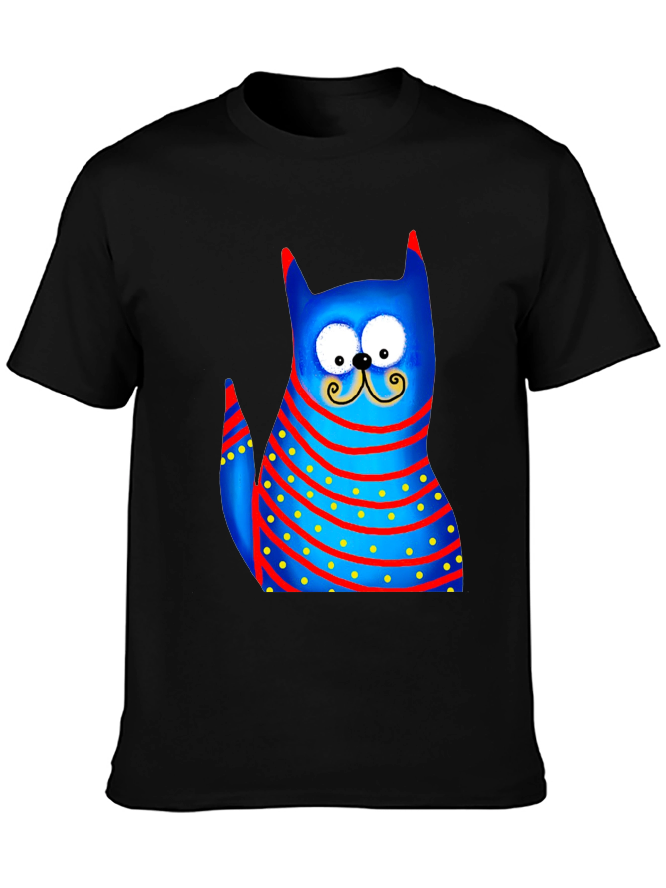 Cartoon Cat Graphic Tee - Whimsical Style