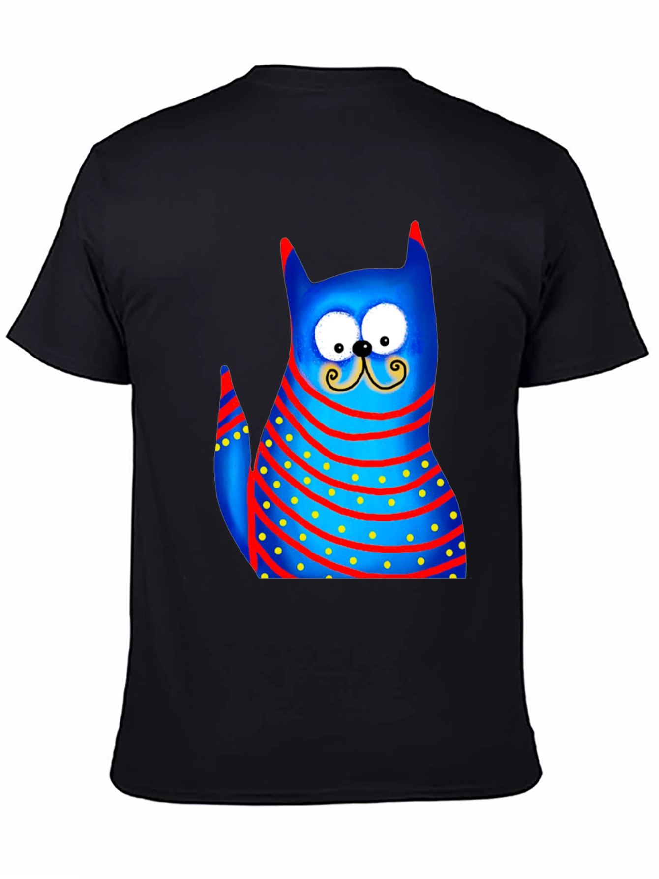 Cartoon Cat Graphic Tee - Whimsical Style