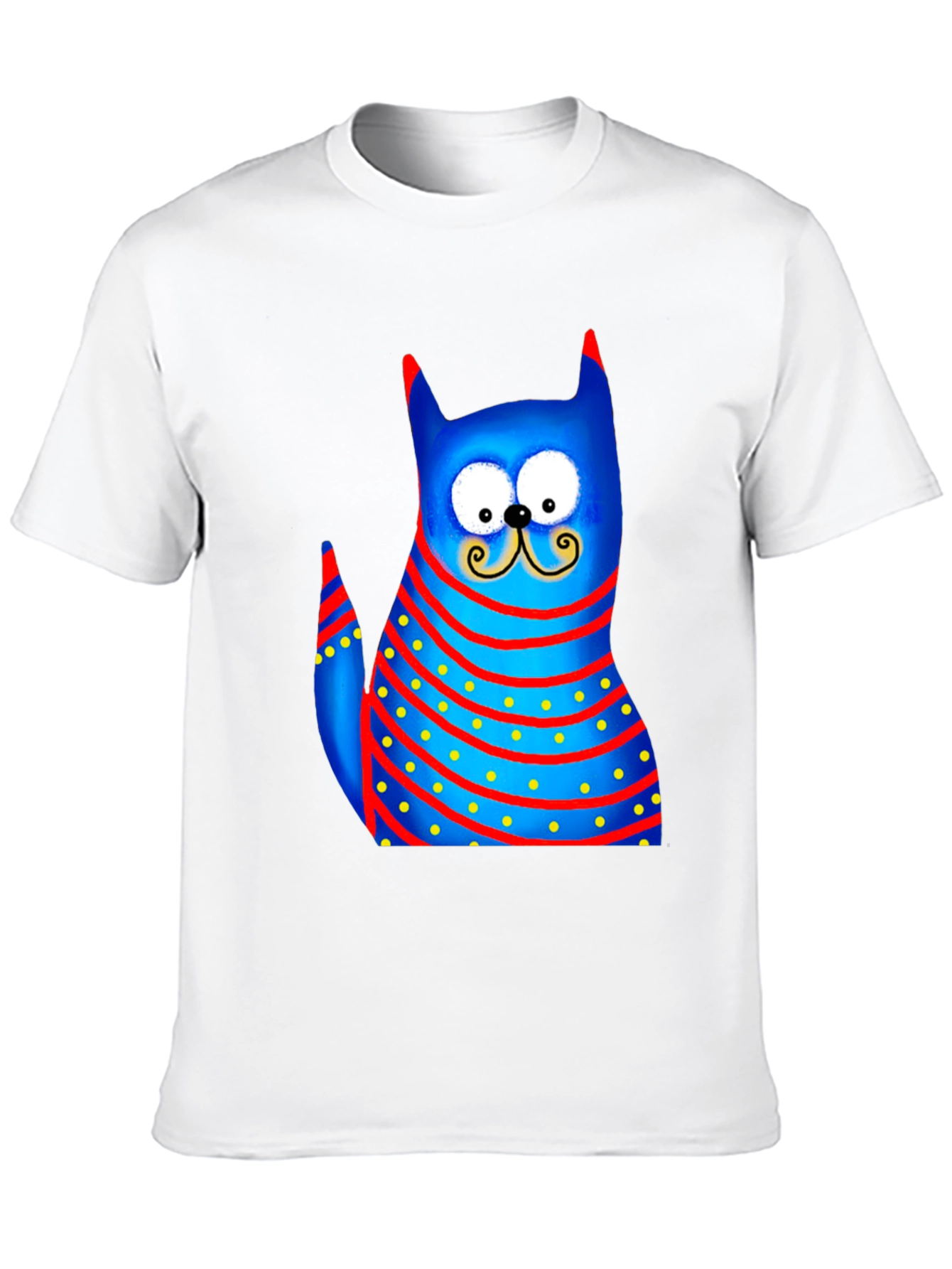 Cartoon Cat Graphic Tee - Whimsical Style