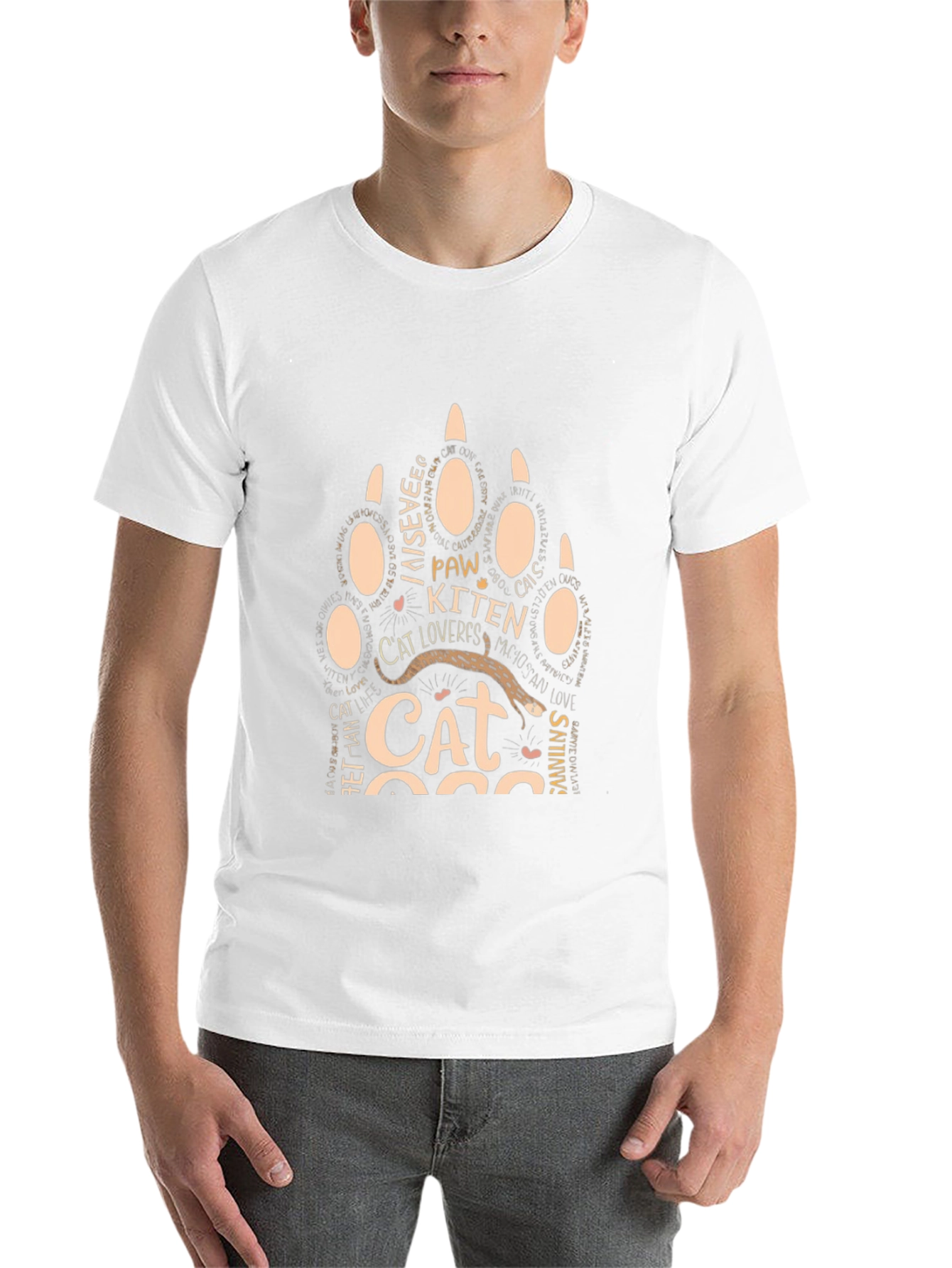Cat Lover Paw Print T-Shirt - Unisex Graphic Tee