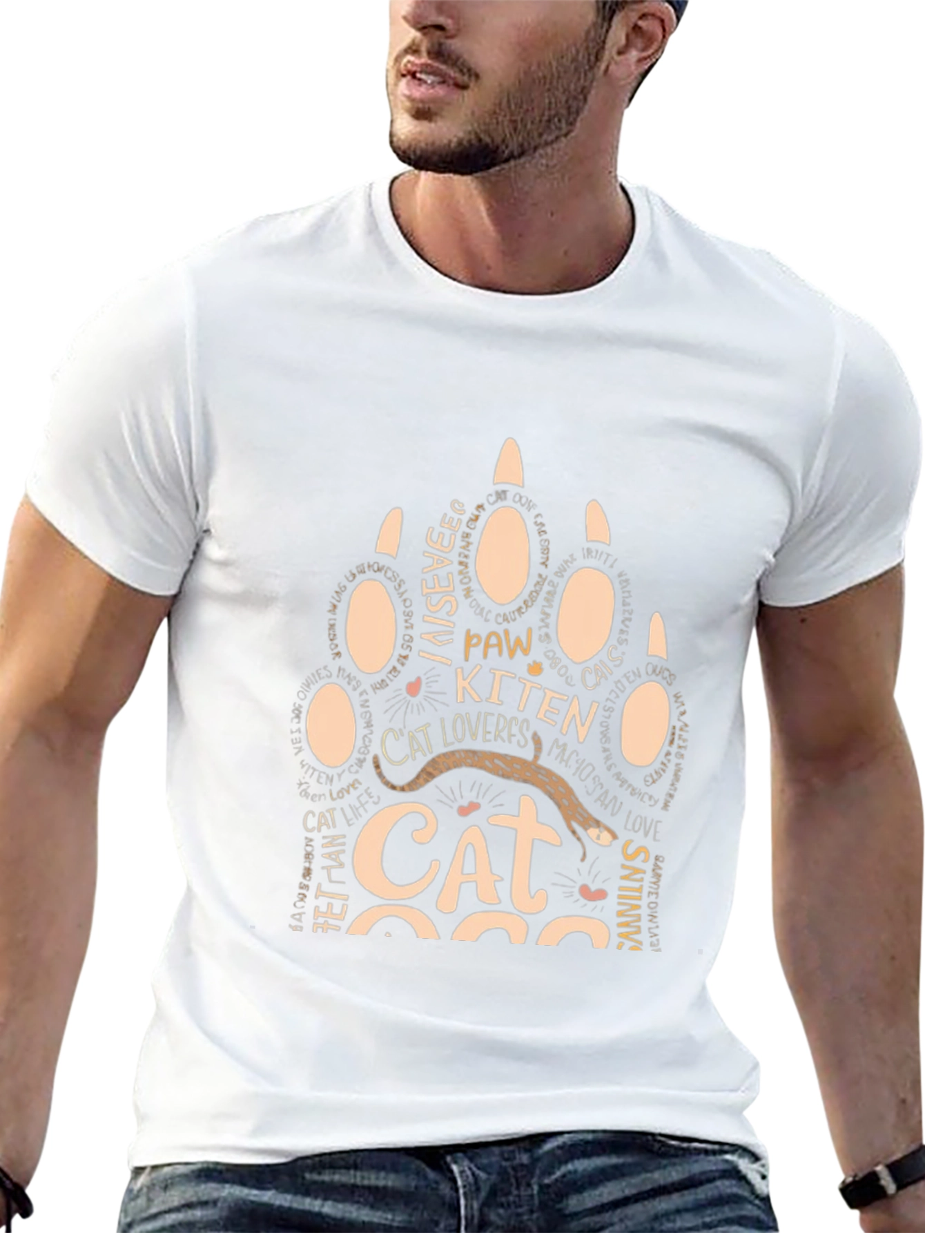 Cat Lover Paw Print T-Shirt - Unisex Graphic Tee