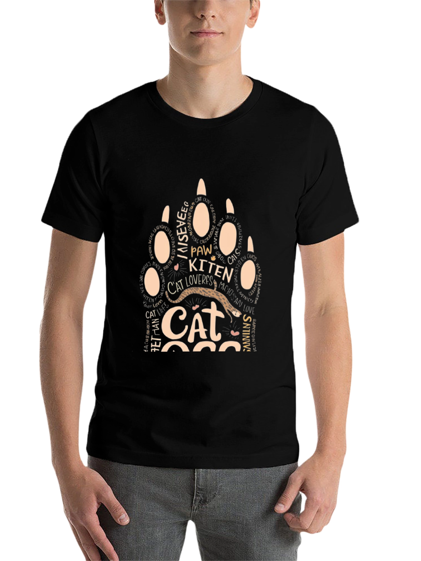 Cat Lover Paw Print T-Shirt - Unisex Graphic Tee