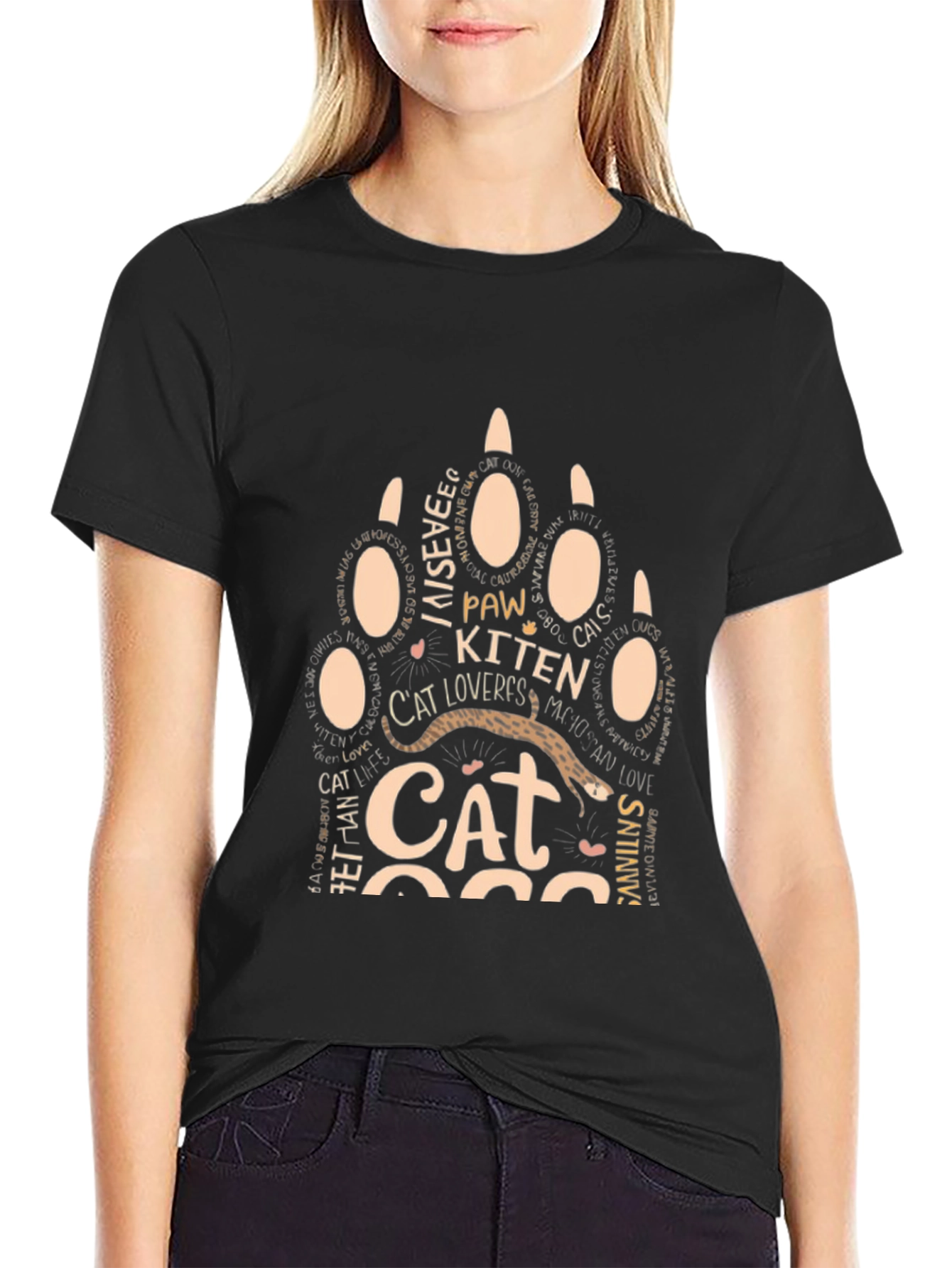 Cat Lover Paw Print T-Shirt - Unisex Graphic Tee