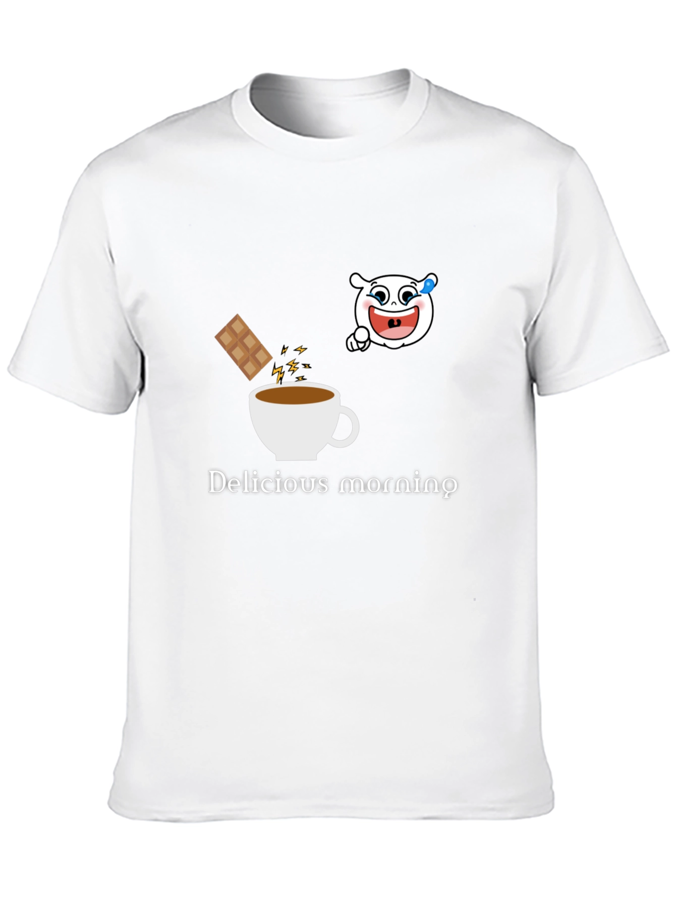 Delicious Morning Graphic Tee - Black Cotton Blend