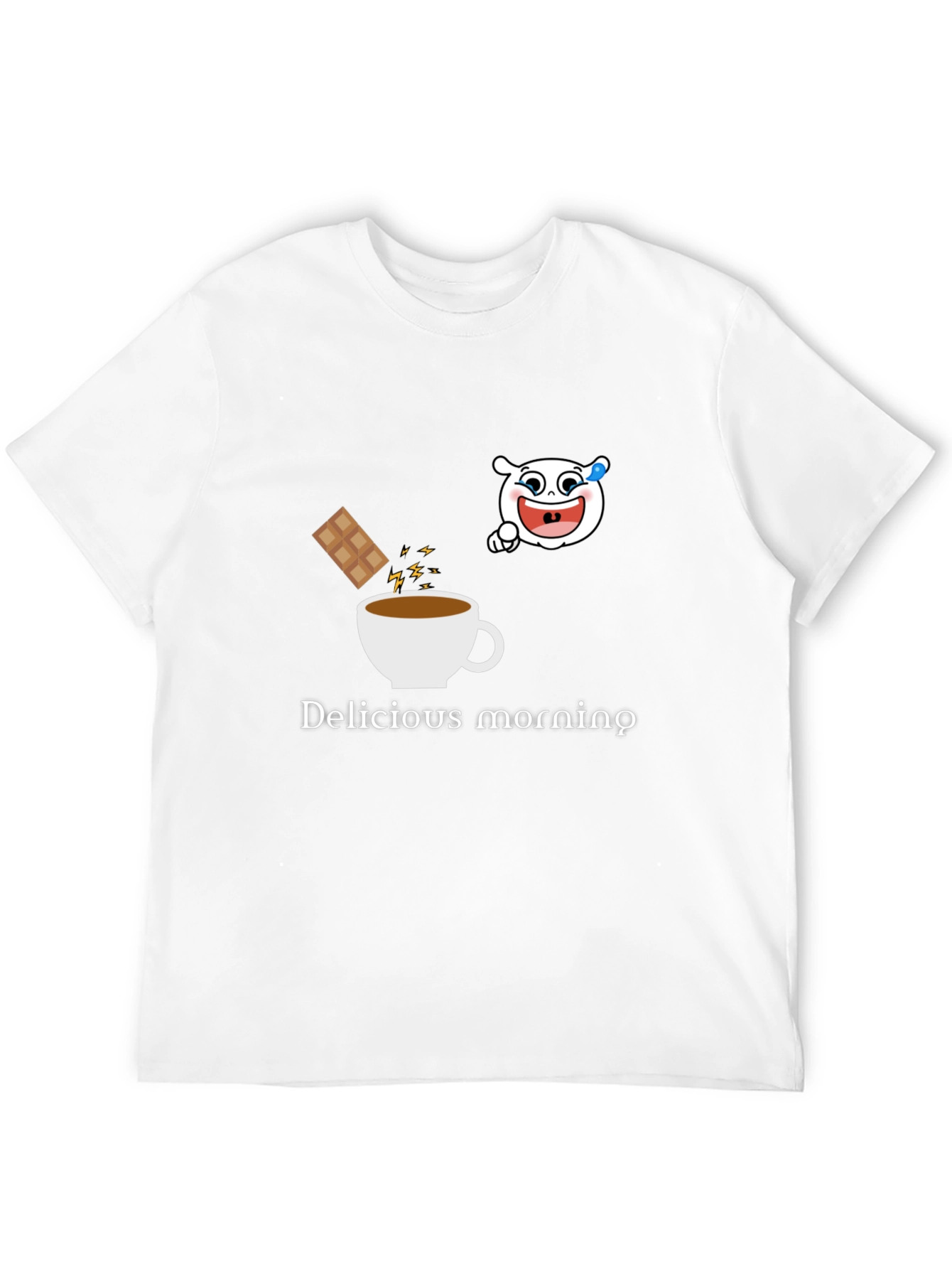 Delicious Morning Graphic Tee - Black Cotton Blend
