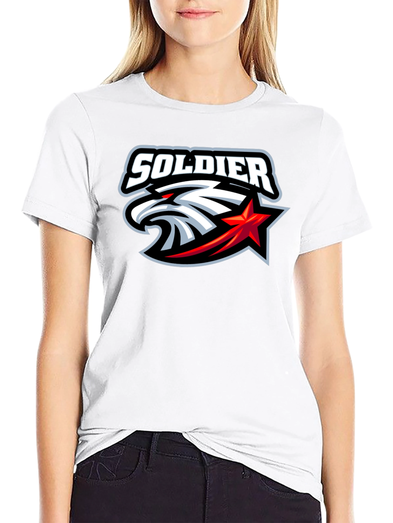 Soldier Eagle Graphic Black T-Shirt