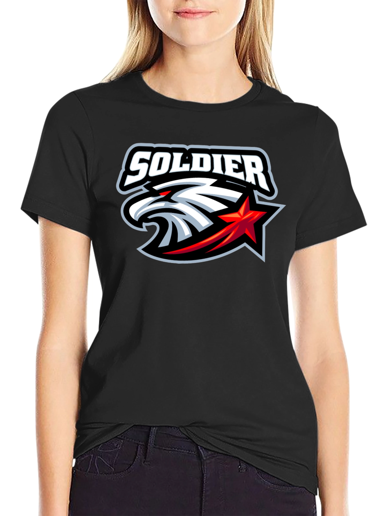 Soldier Eagle Graphic Black T-Shirt