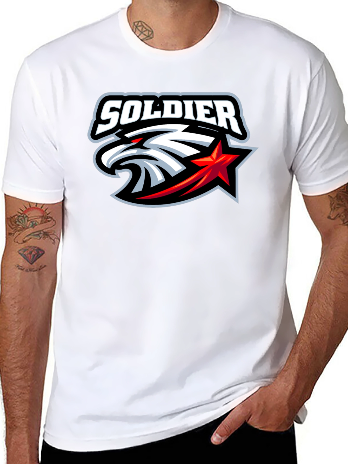 Soldier Eagle Graphic Black T-Shirt