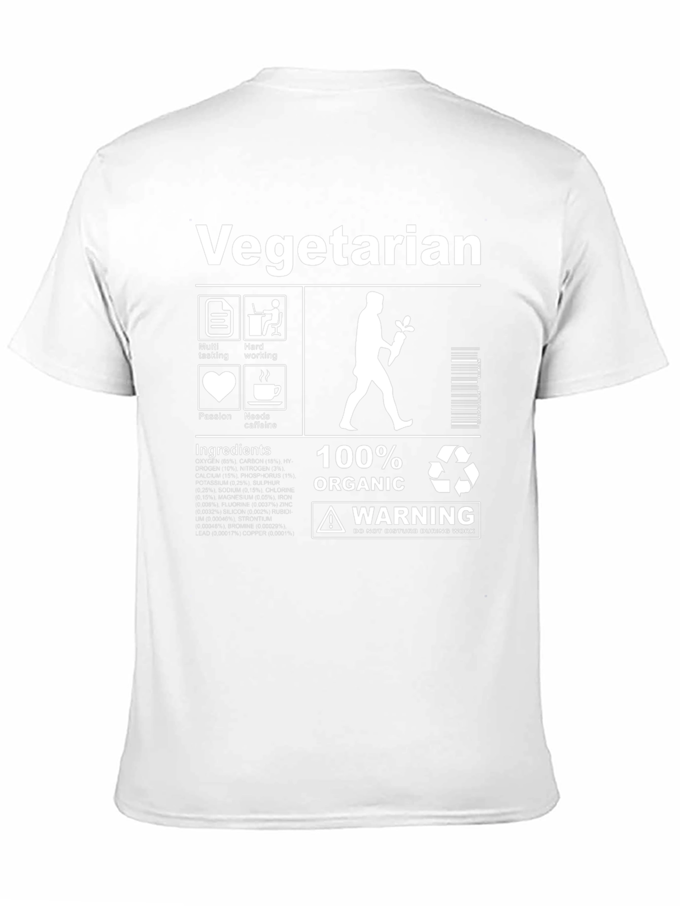 Vegetarian Ingredients Black T-Shirt