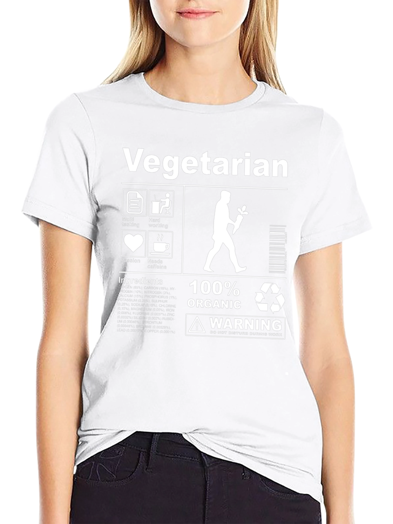 Vegetarian Ingredients Black T-Shirt