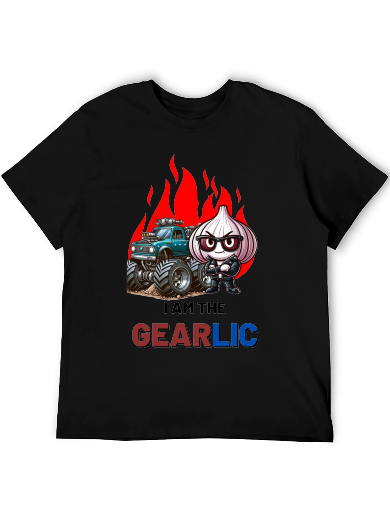 Gearlic T-Shirt: Monster Truck Garlic Pun Tee