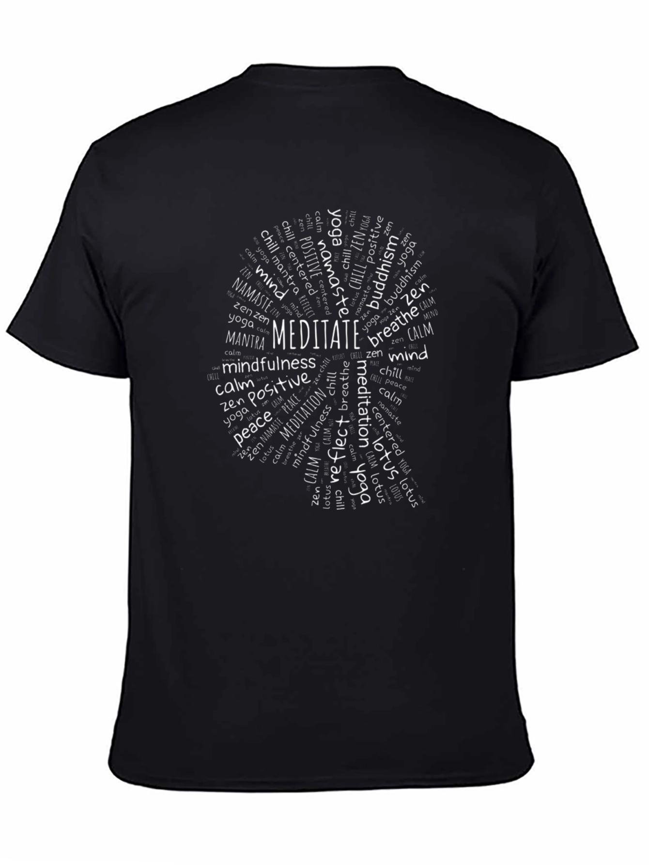 Meditate Word Art T-Shirt - Zen Yoga Tee