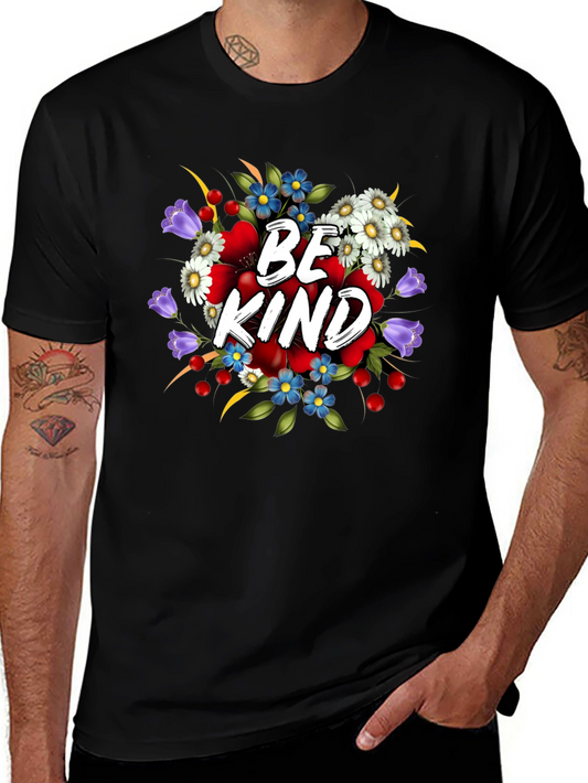 Be Kind Floral Graphic T-Shirt - Unisex Cotton Tee