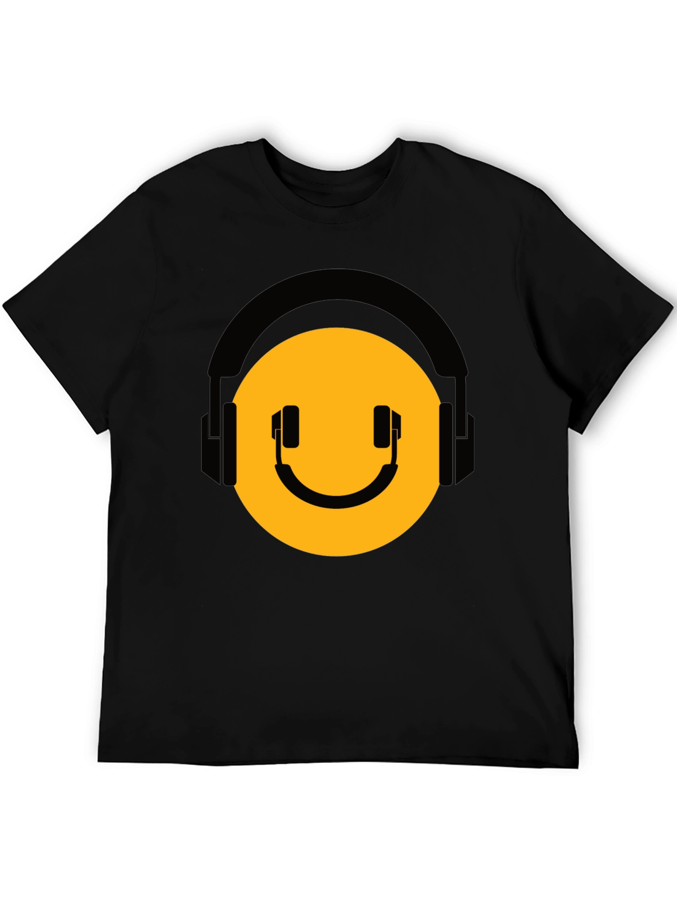 DJ Smiley Face Black T-Shirt