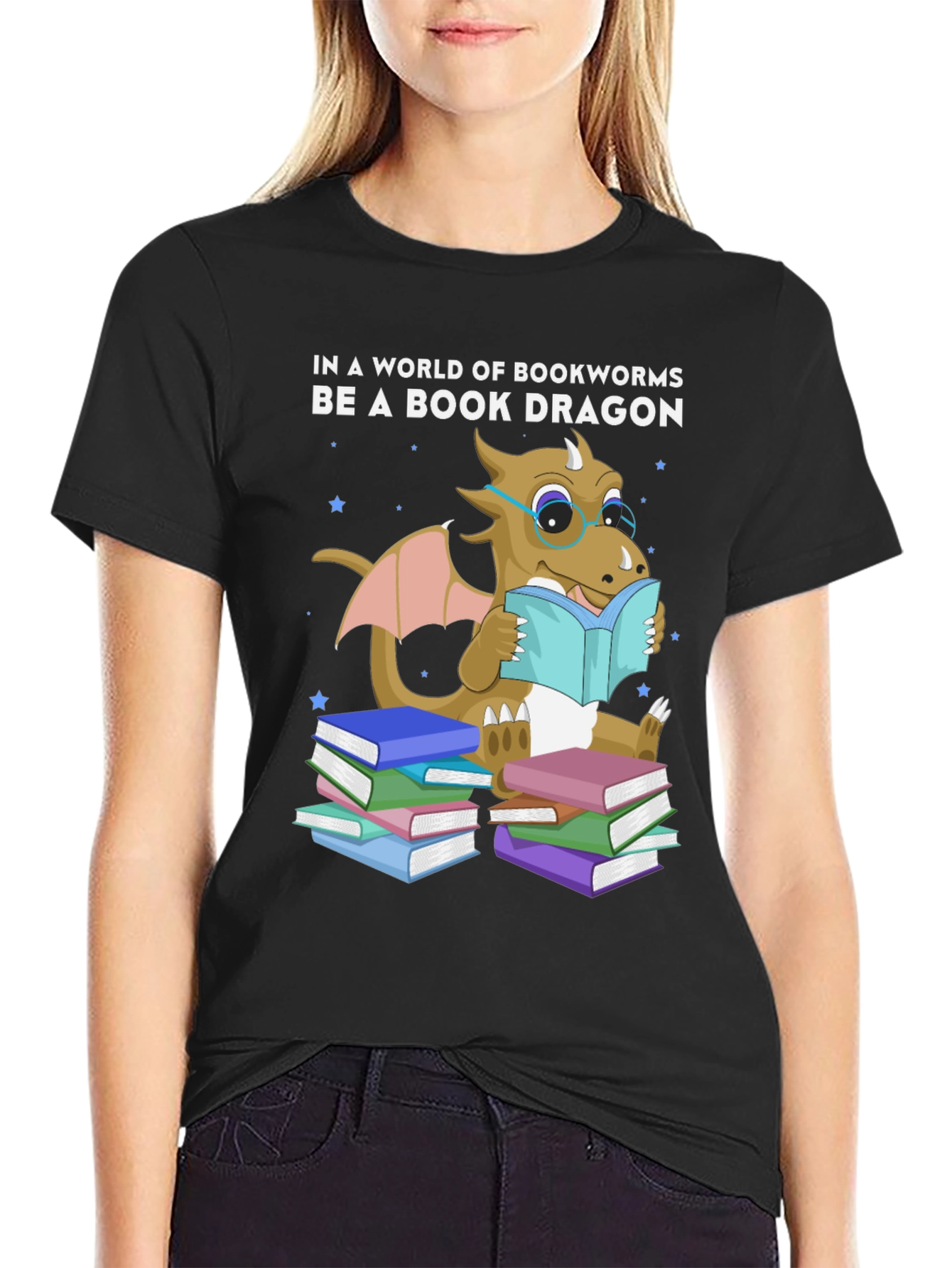 Book Dragon T-Shirt: Bookworm Apparel