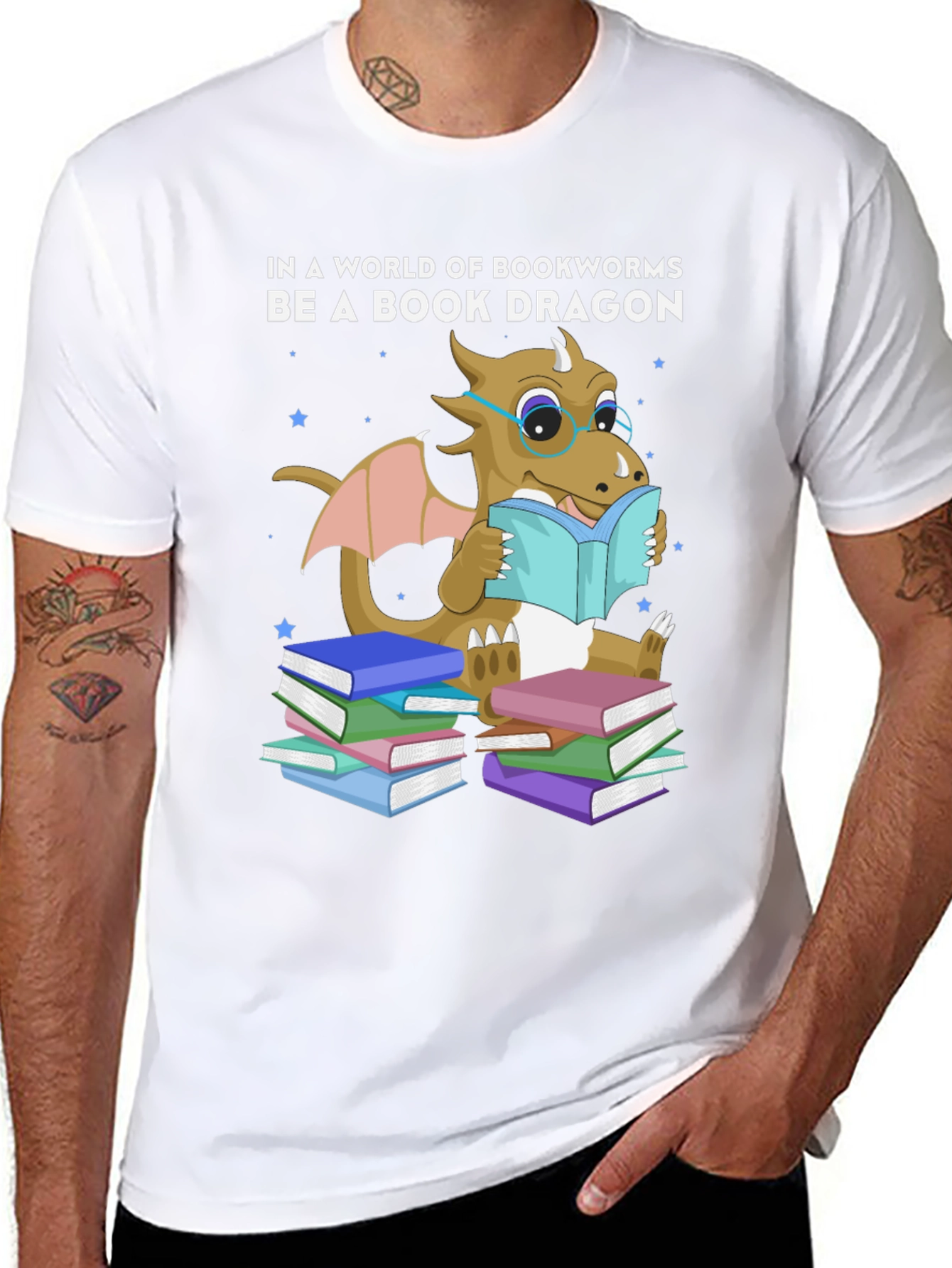Book Dragon T-Shirt: Bookworm Apparel
