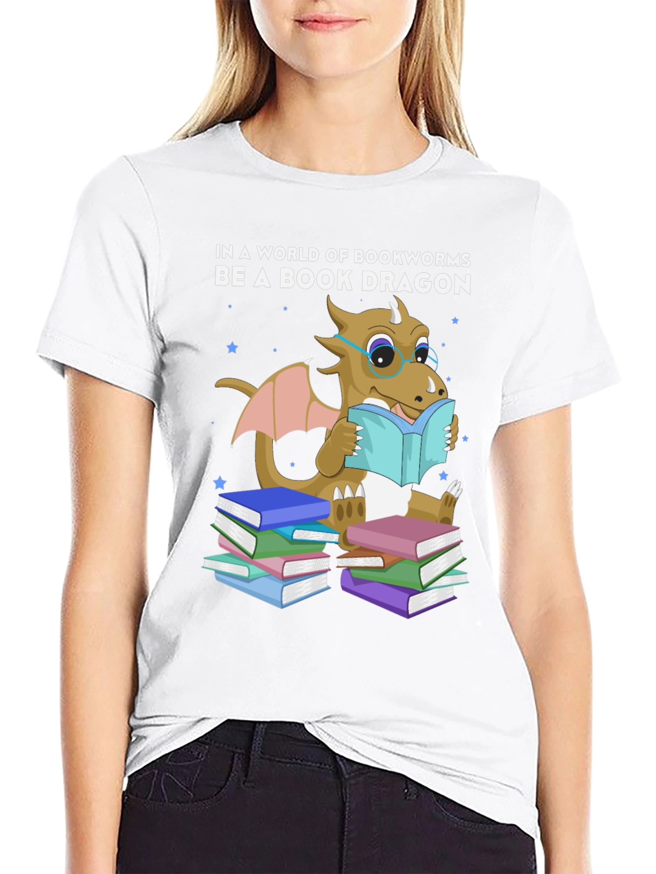Book Dragon T-Shirt: Bookworm Apparel