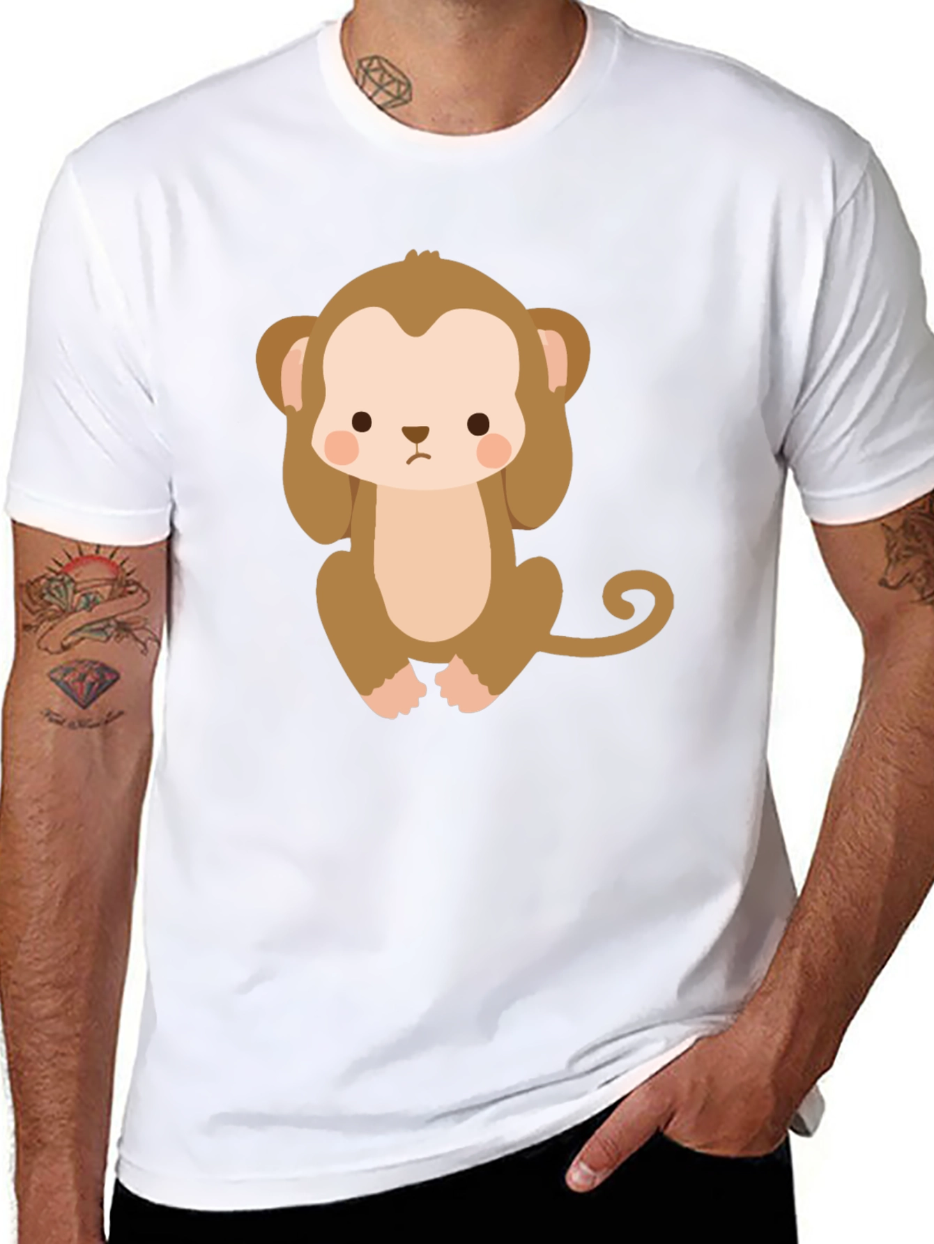 Cute Monkey Graphic T-Shirt