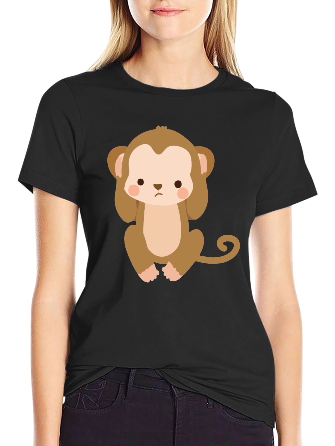 Cute Monkey Graphic T-Shirt