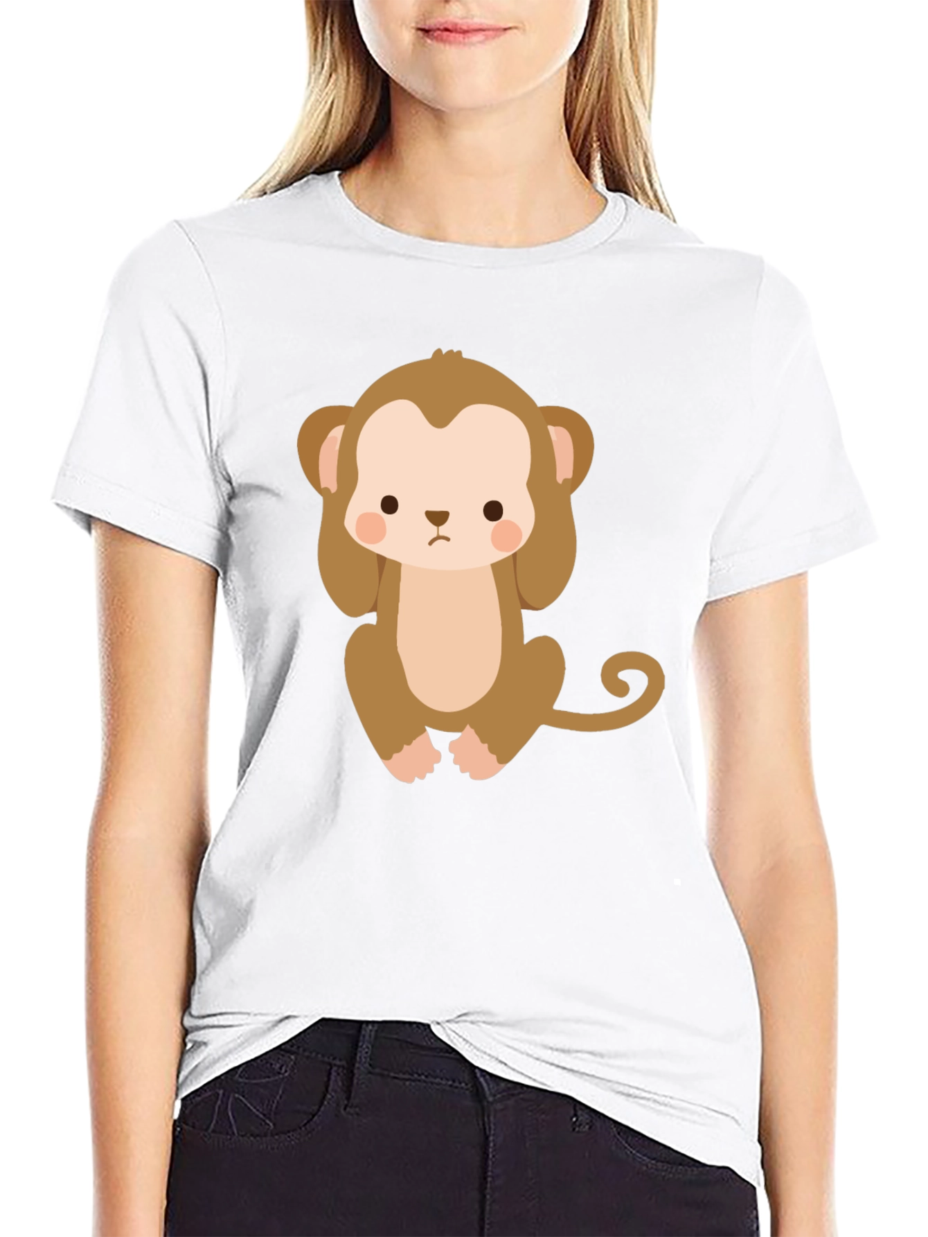 Cute Monkey Graphic T-Shirt