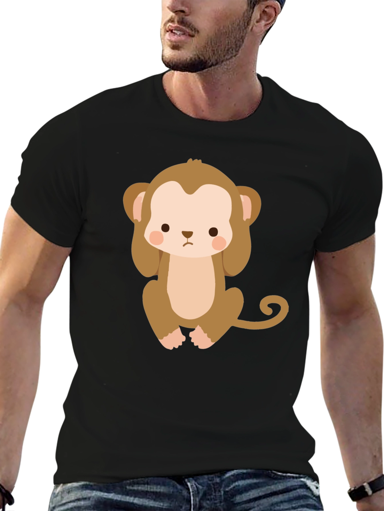 Cute Monkey Graphic T-Shirt
